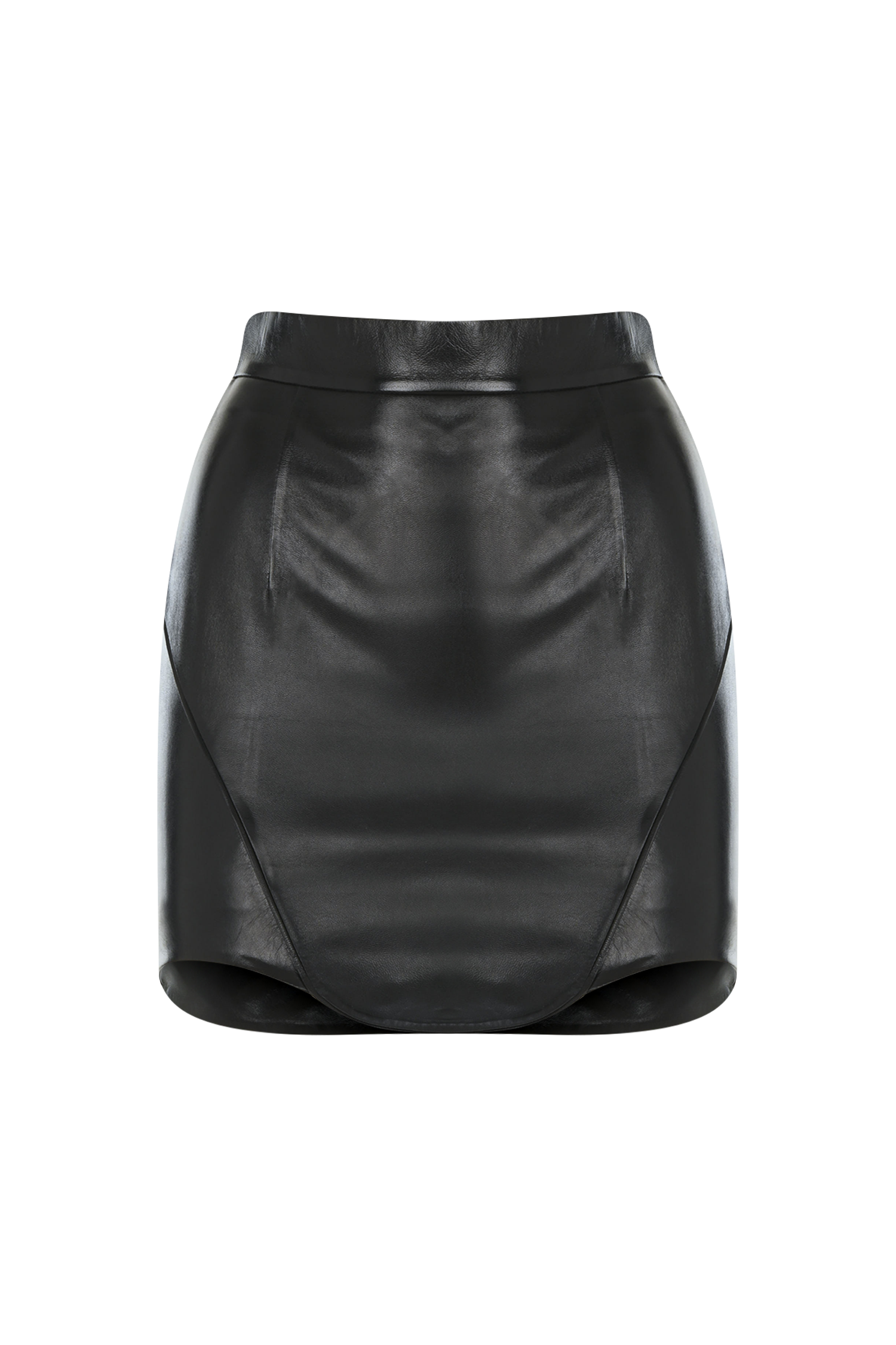 Curve Mini Leather Skirt