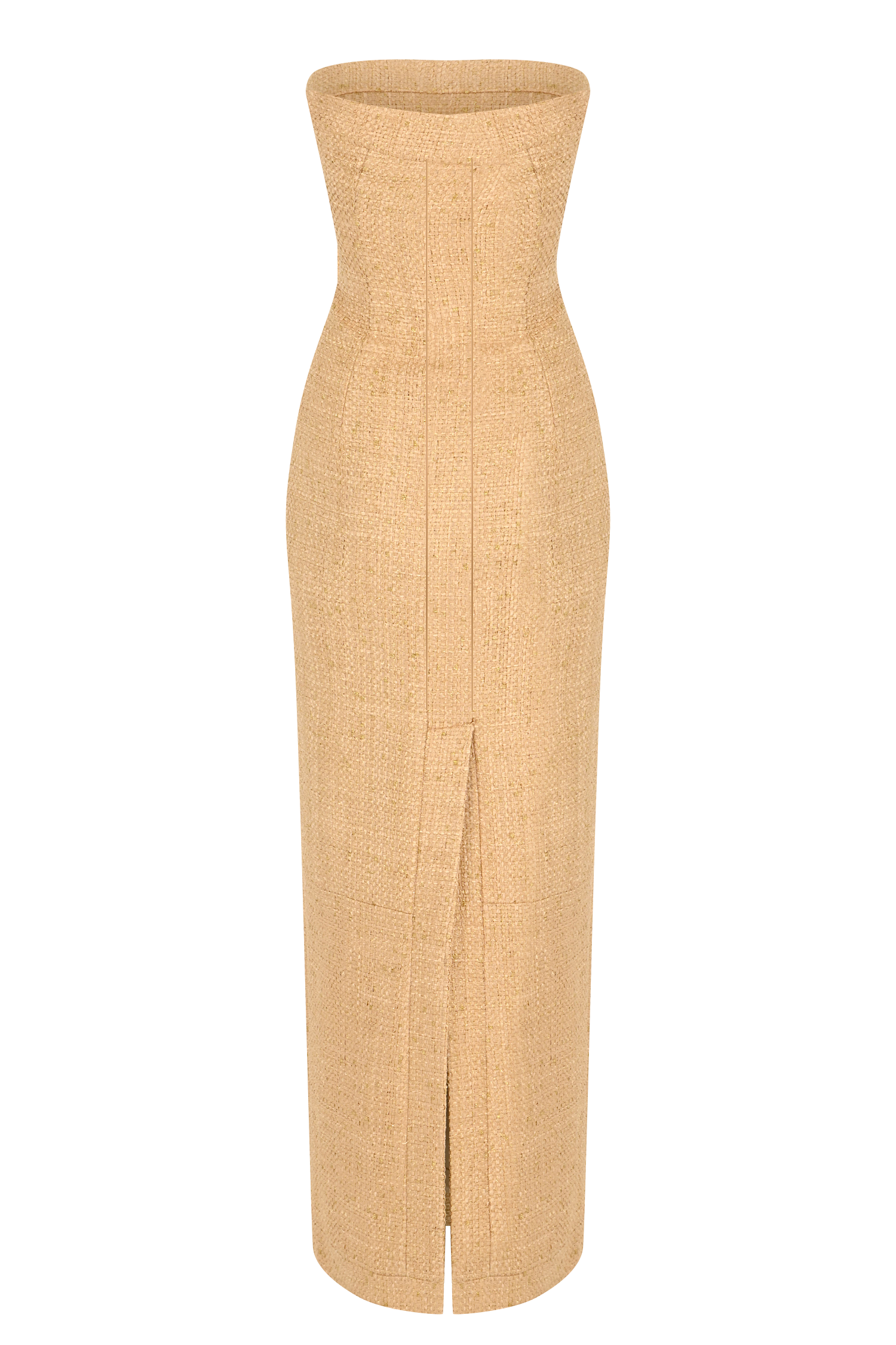 Tweed Maxi Strapless Dress