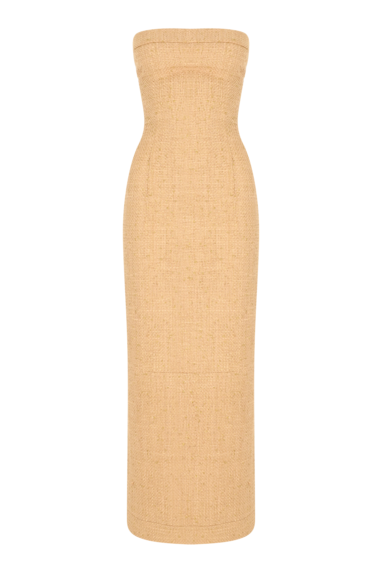 Tweed Maxi Strapless Dress
