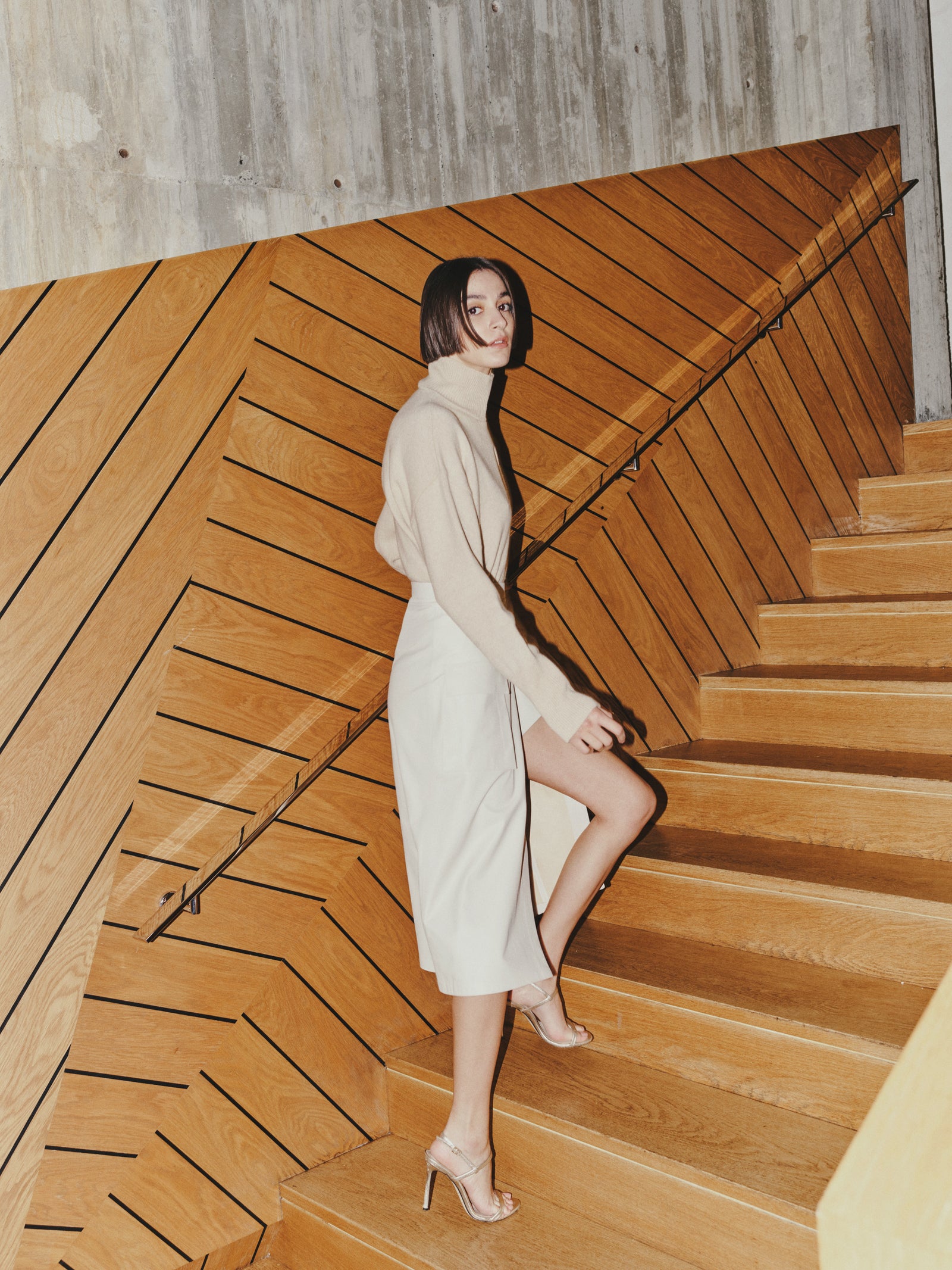 Wrap Pocket Midi Leather Skirt