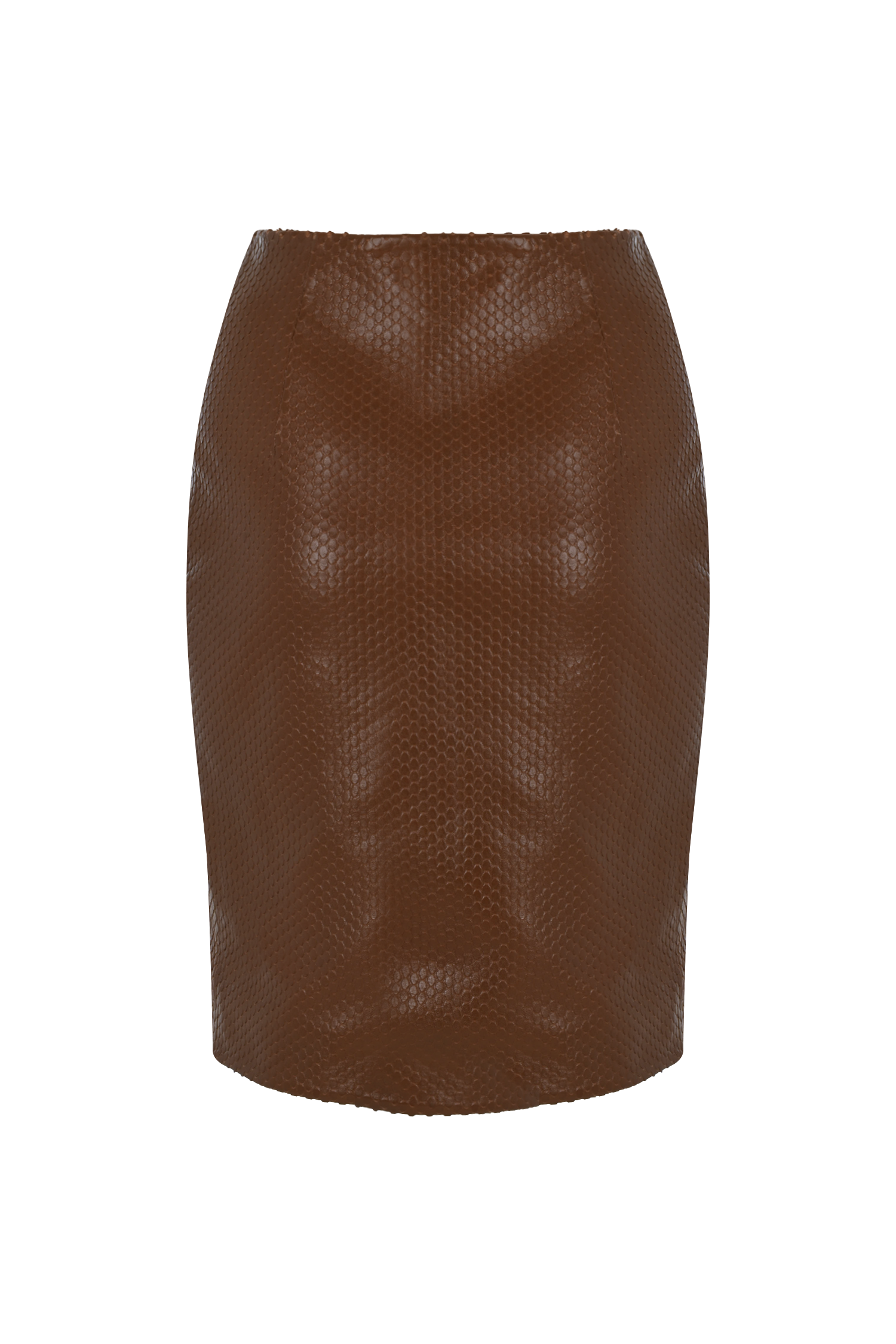 Midi Zipped Leather Skirt