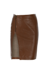 Midi Zipped Leather Skirt