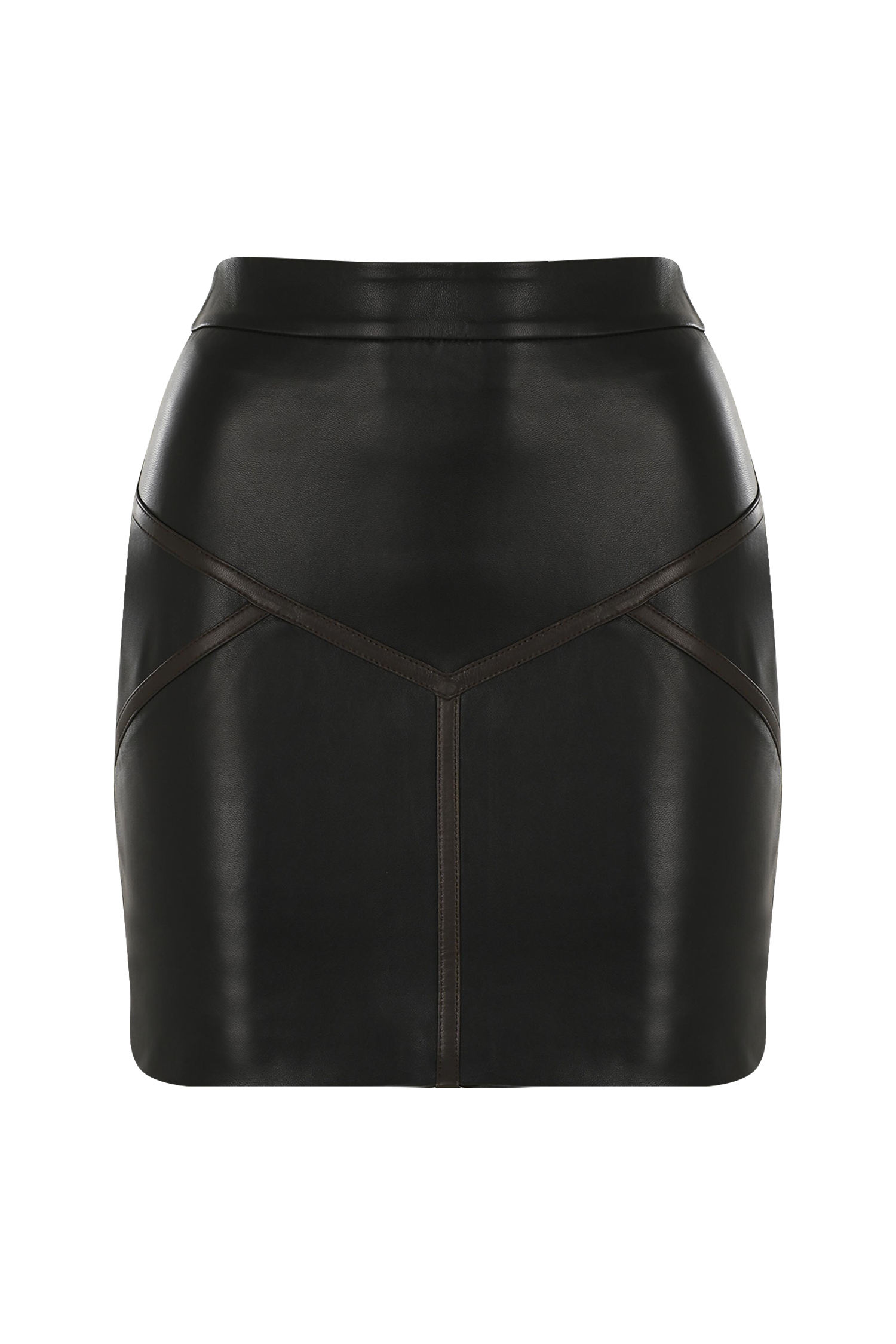 Pipe Mini Leather Skirt