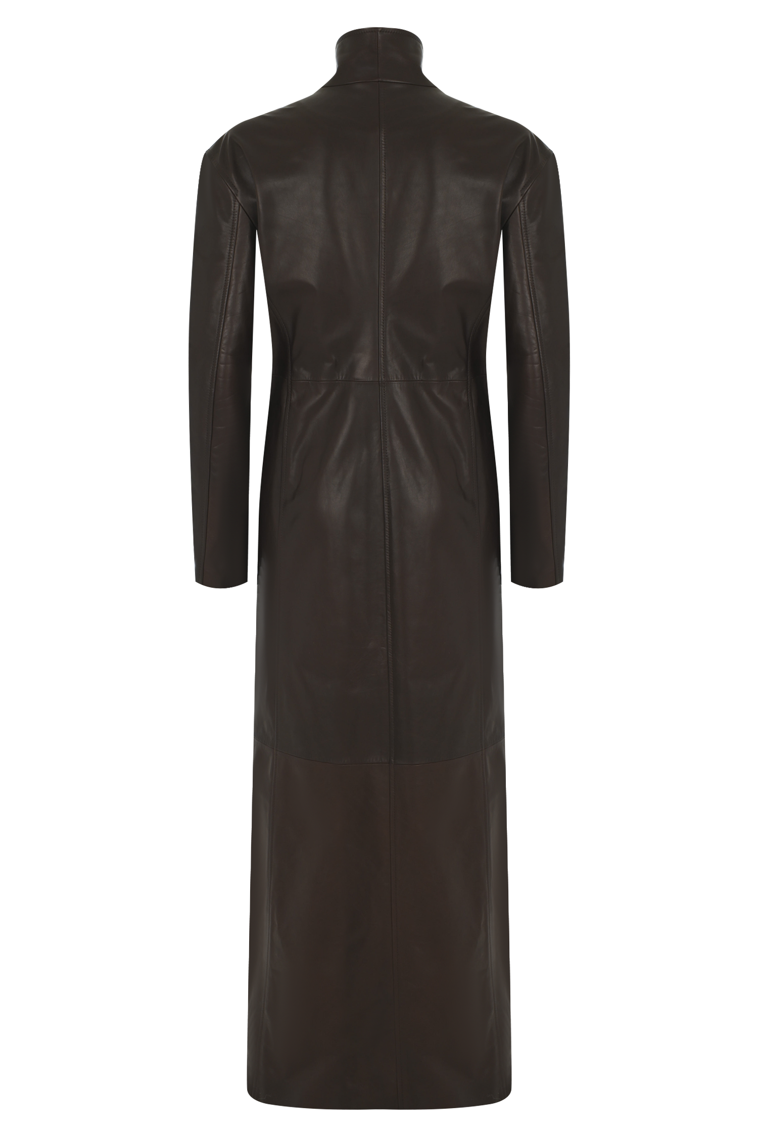 Oversize Halterneck Leather Trenchcoat