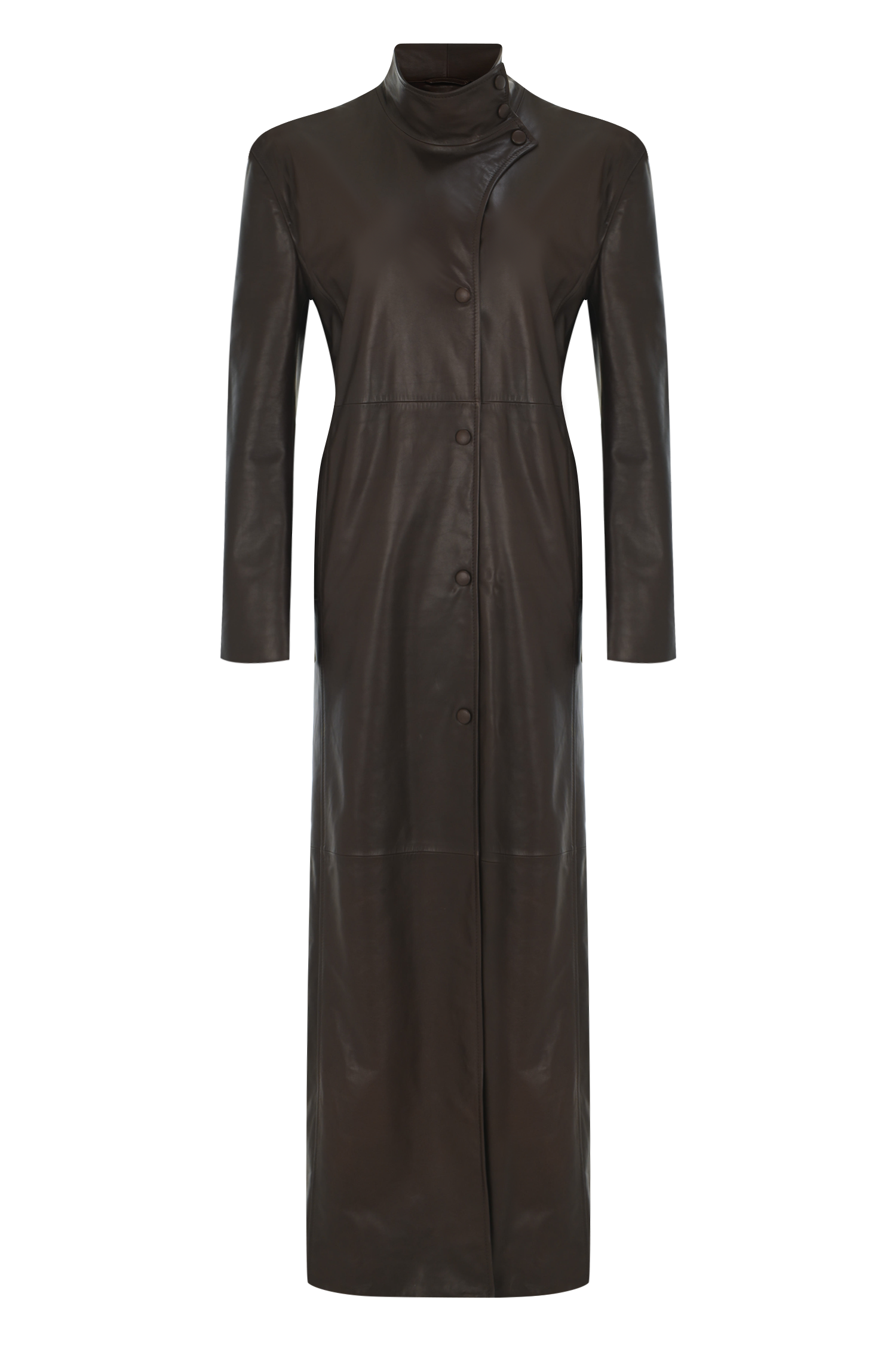 Oversize Halterneck Leather Trenchcoat