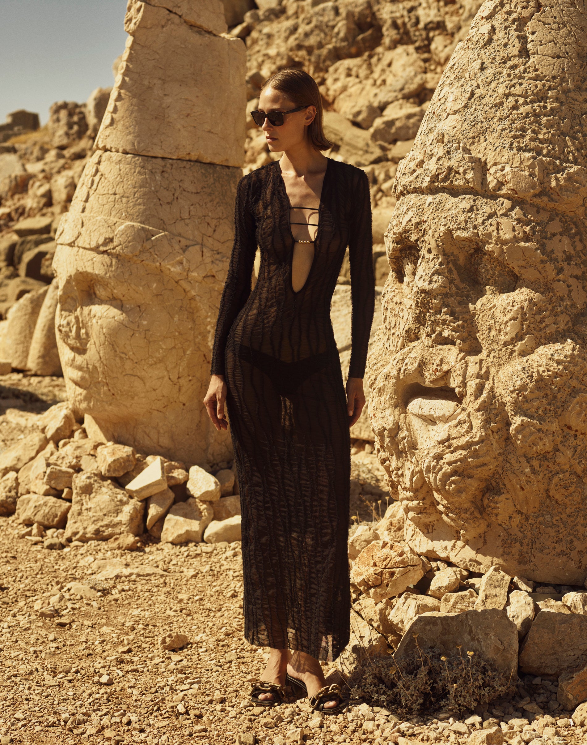 V Neck Midi Tulle Dress