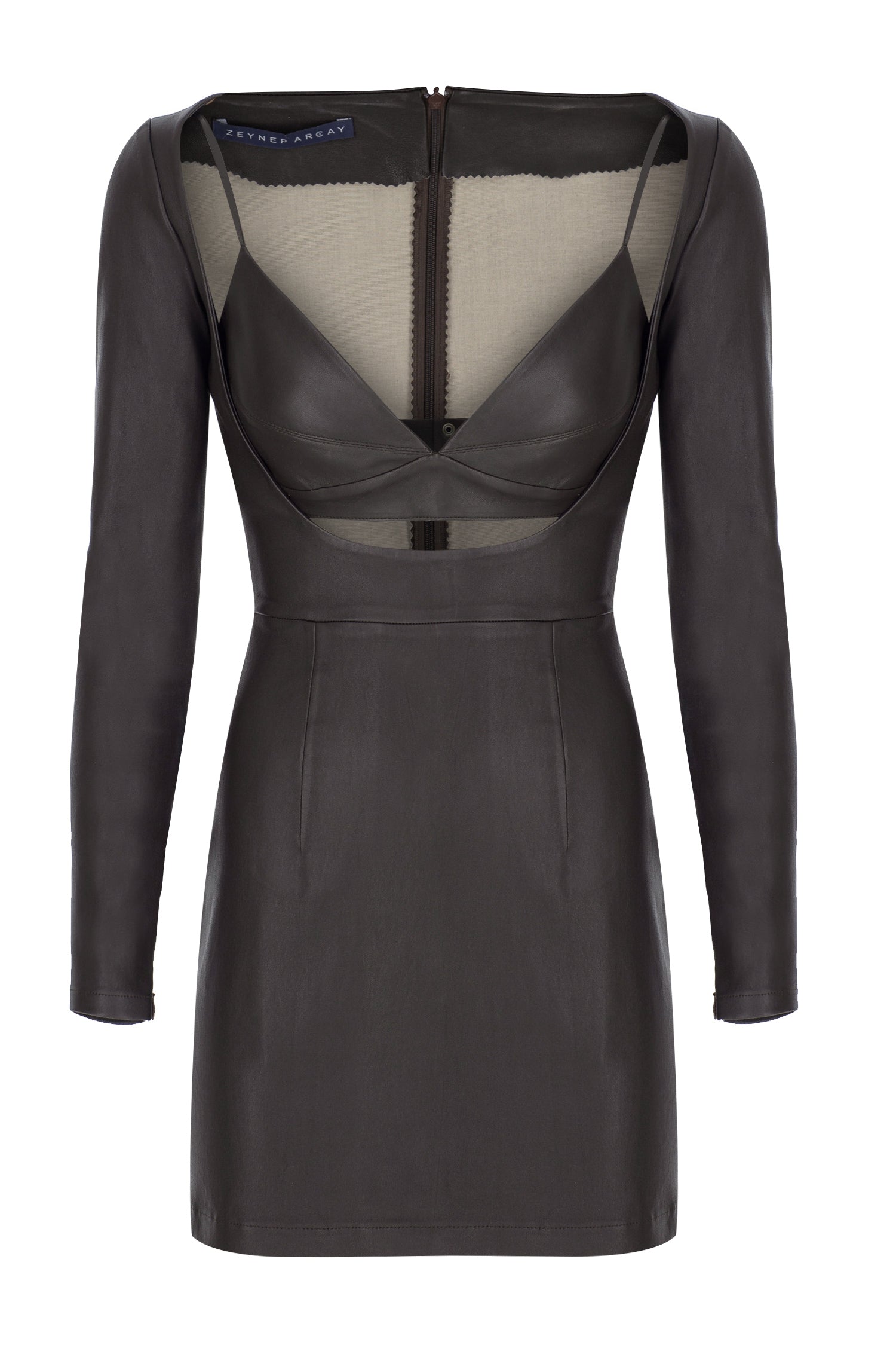 Cutout Bustier Leather Dress