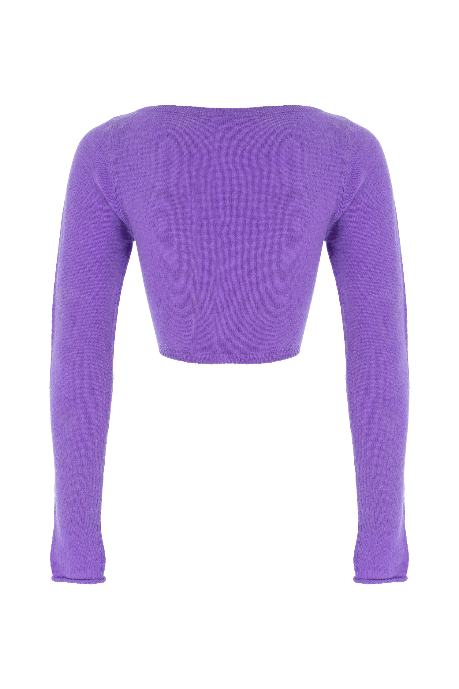 V Neck Crop Cashmere Top