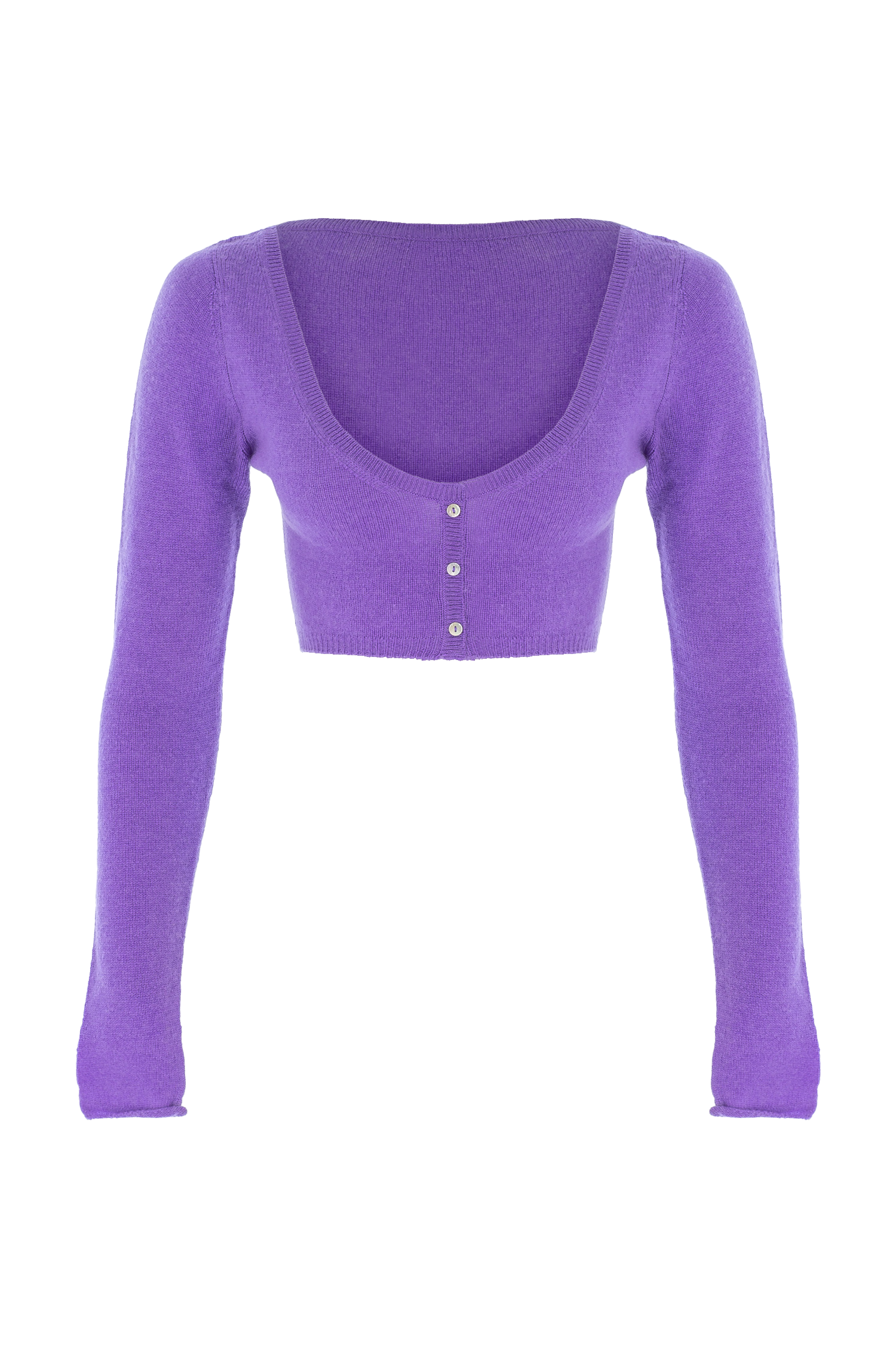 V Neck Crop Cashmere Top