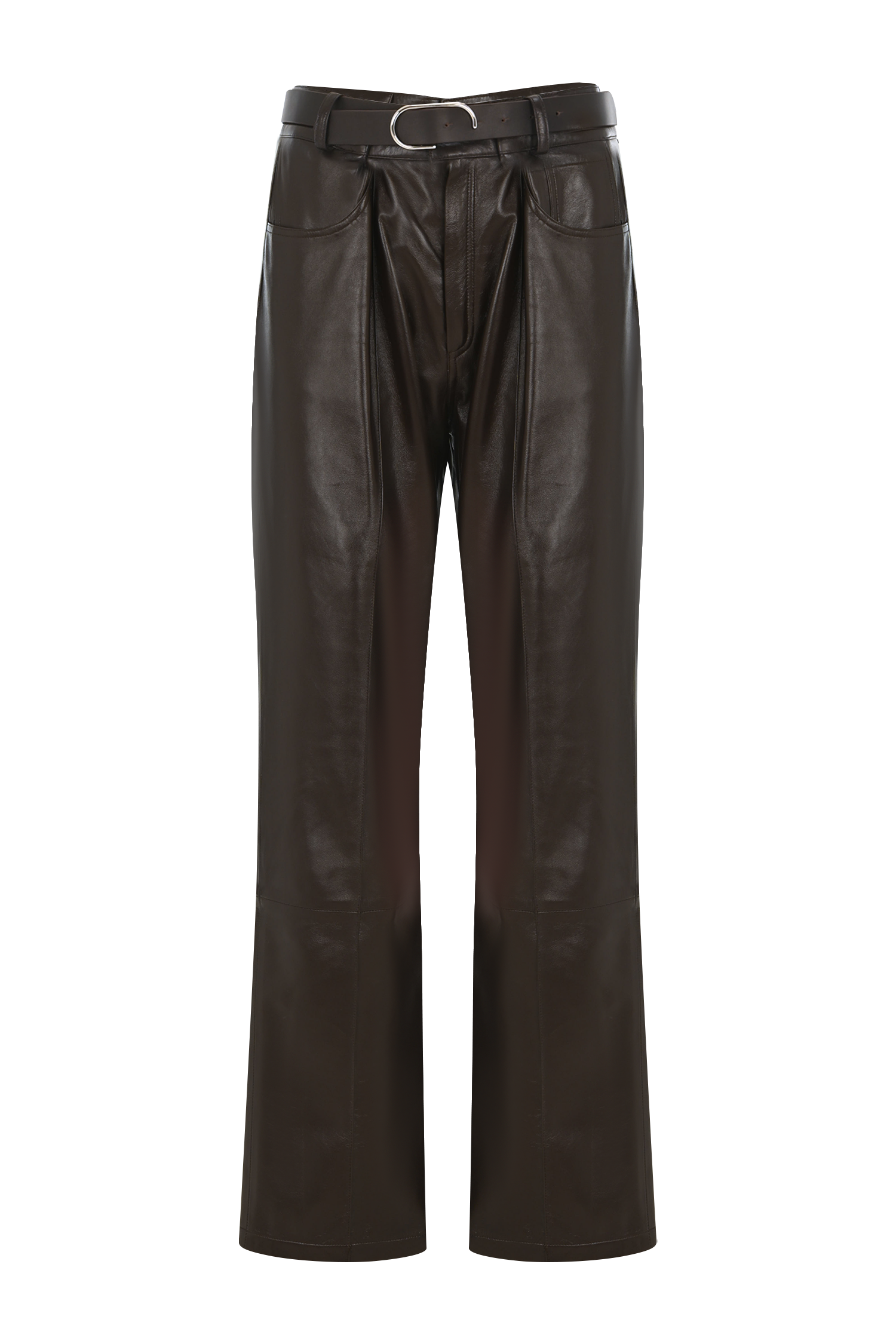 Pleated Boxy Leather Pants