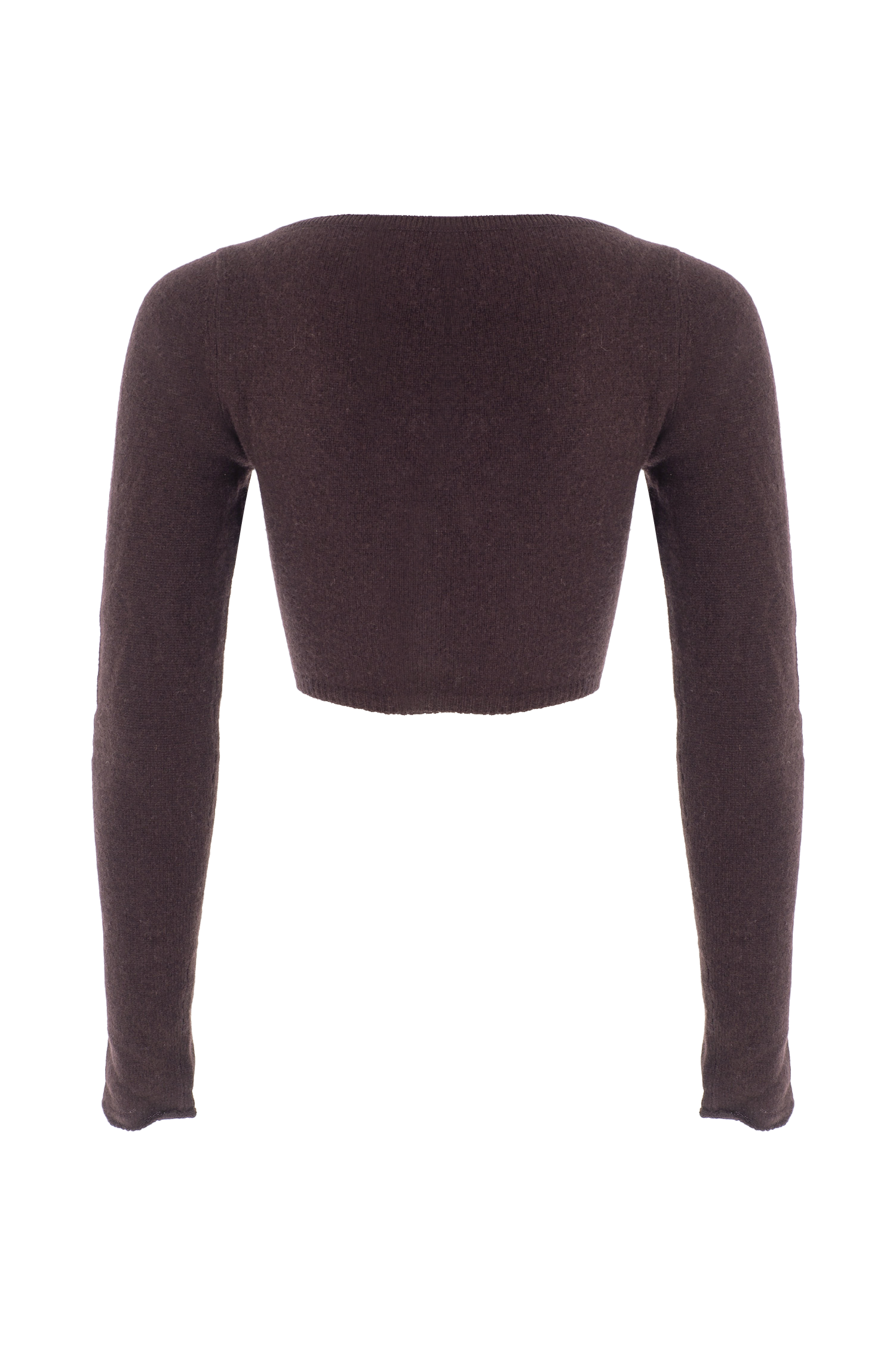 V Neck Crop Cashmere Top