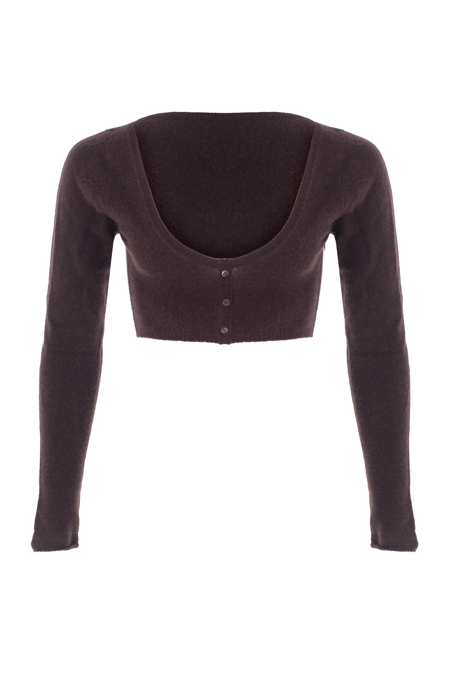 V Neck Crop Cashmere Top