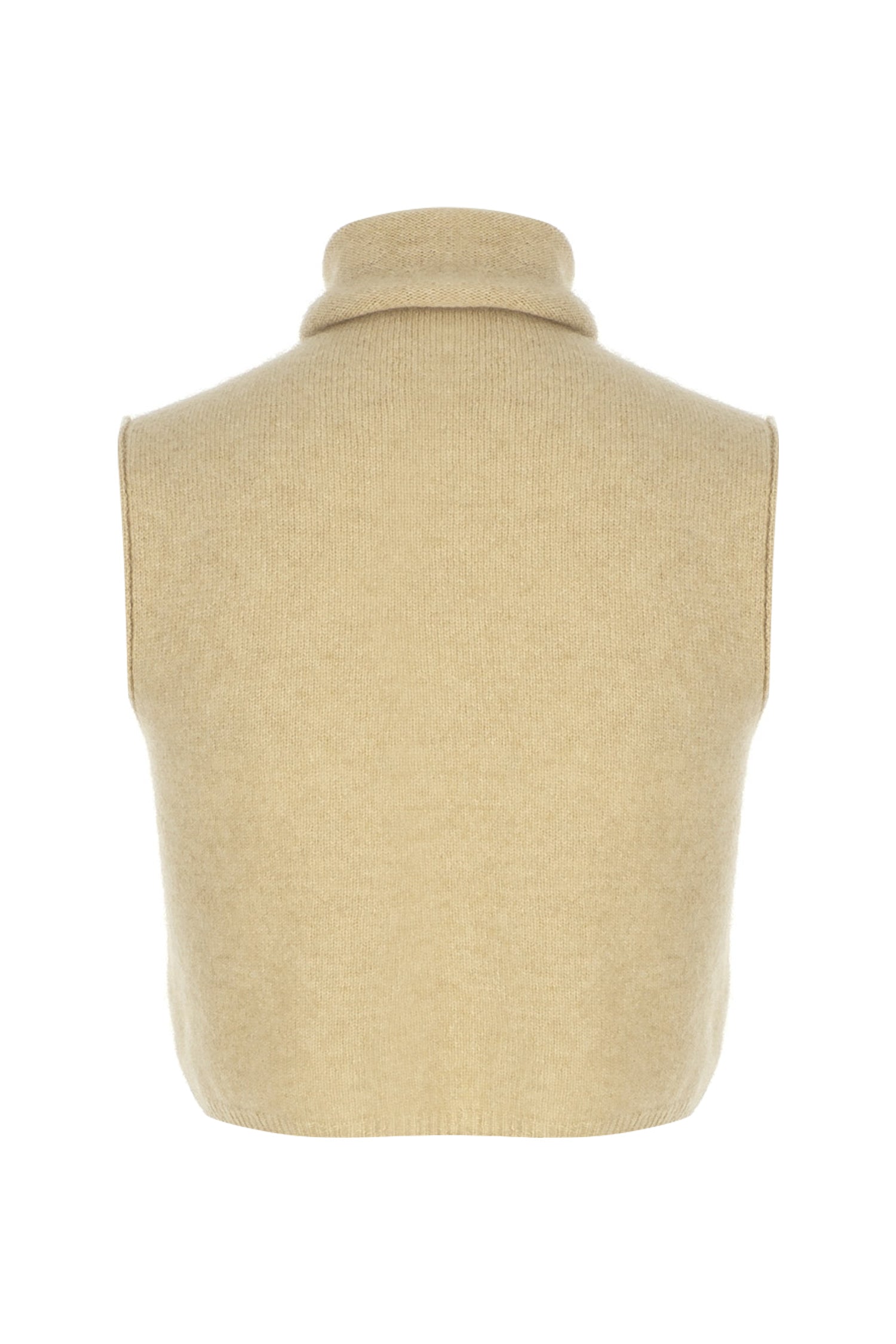 Sleeveless Cashmere Crop Rollneck
