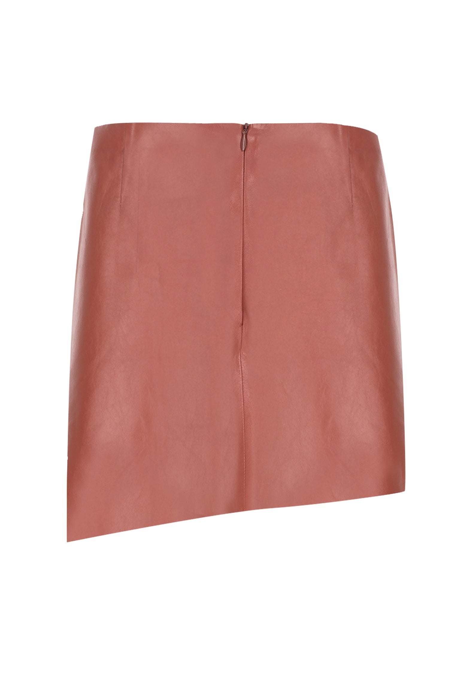 Deep Slit Mini Leather Skirt