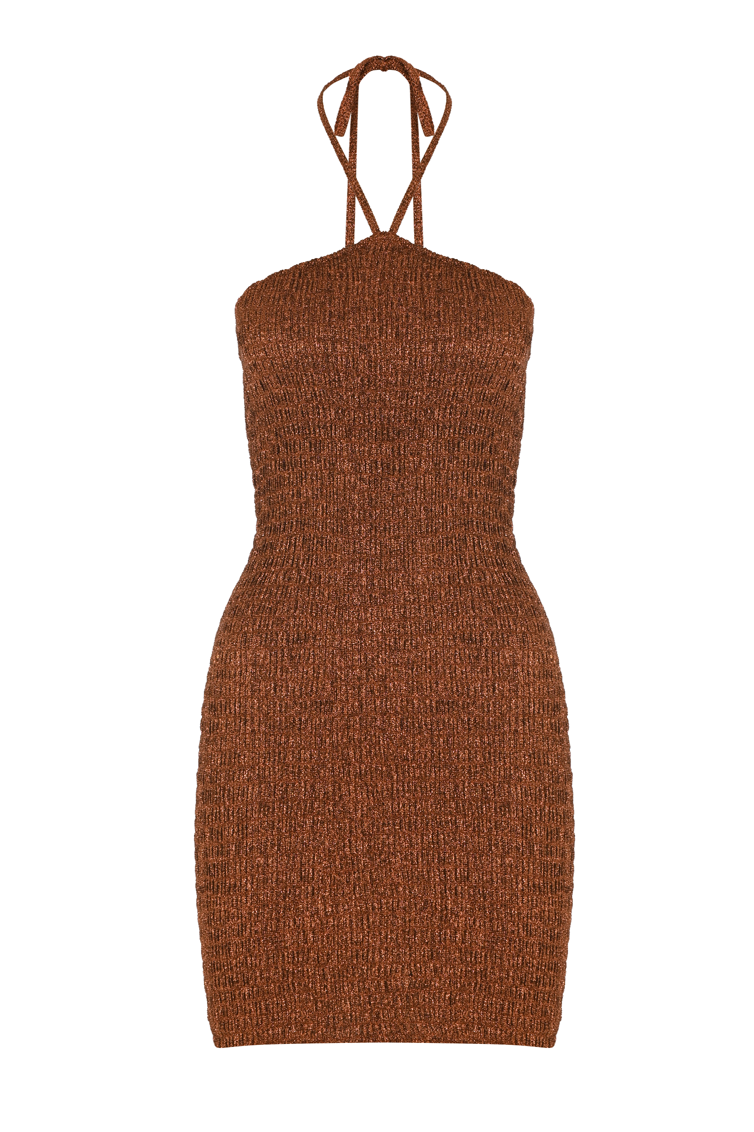 Mini Ruched Metalic Bodycon Dress