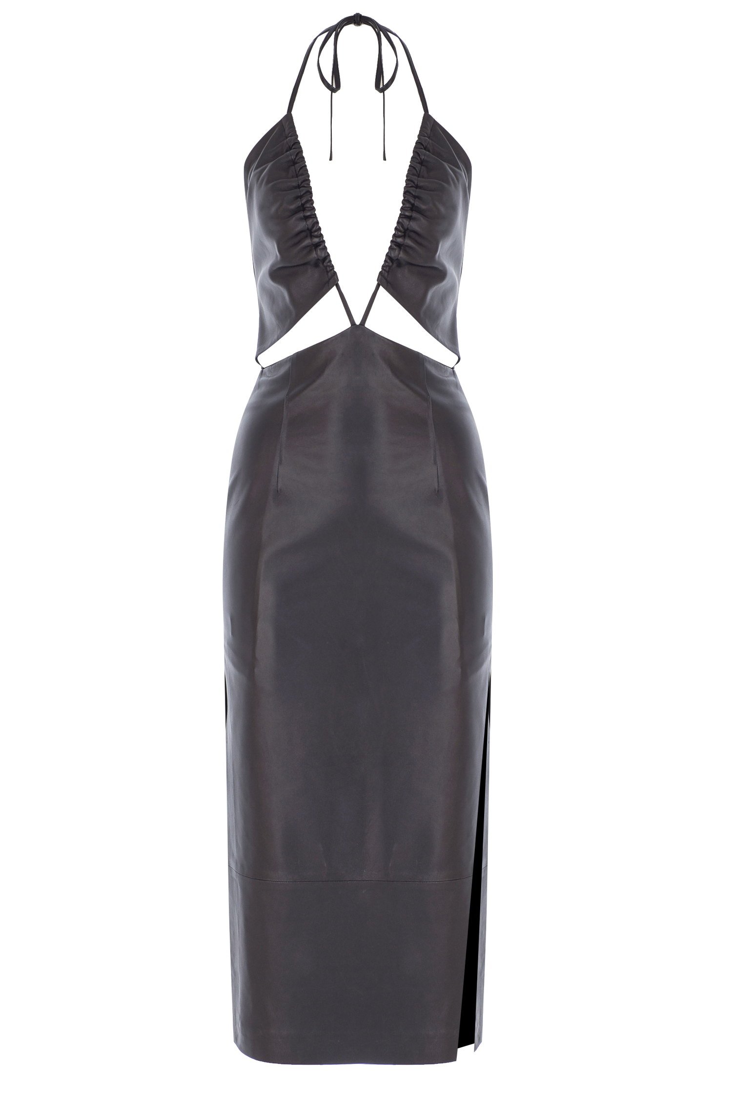 Cutout Midi Leather Dress