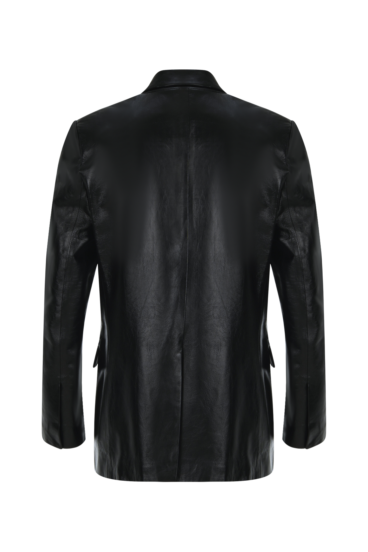 Oversized Wrap Leather Blazer