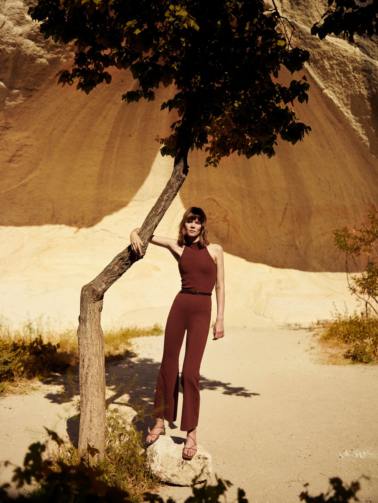 Seventies Knit Jumpsuit With Belt