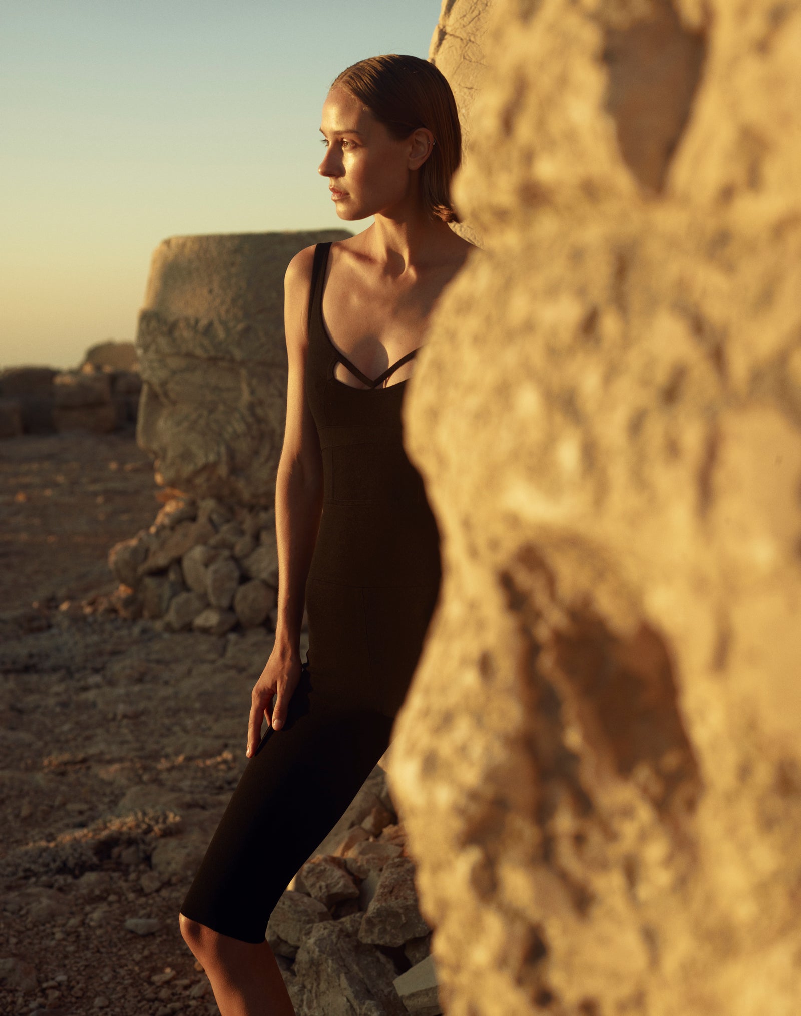 Cutout 3/4 Knit Catsuit