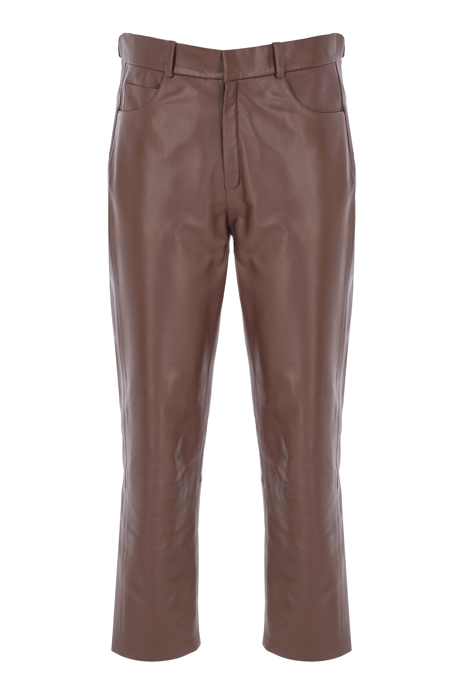 Loose Crop Leather Pants