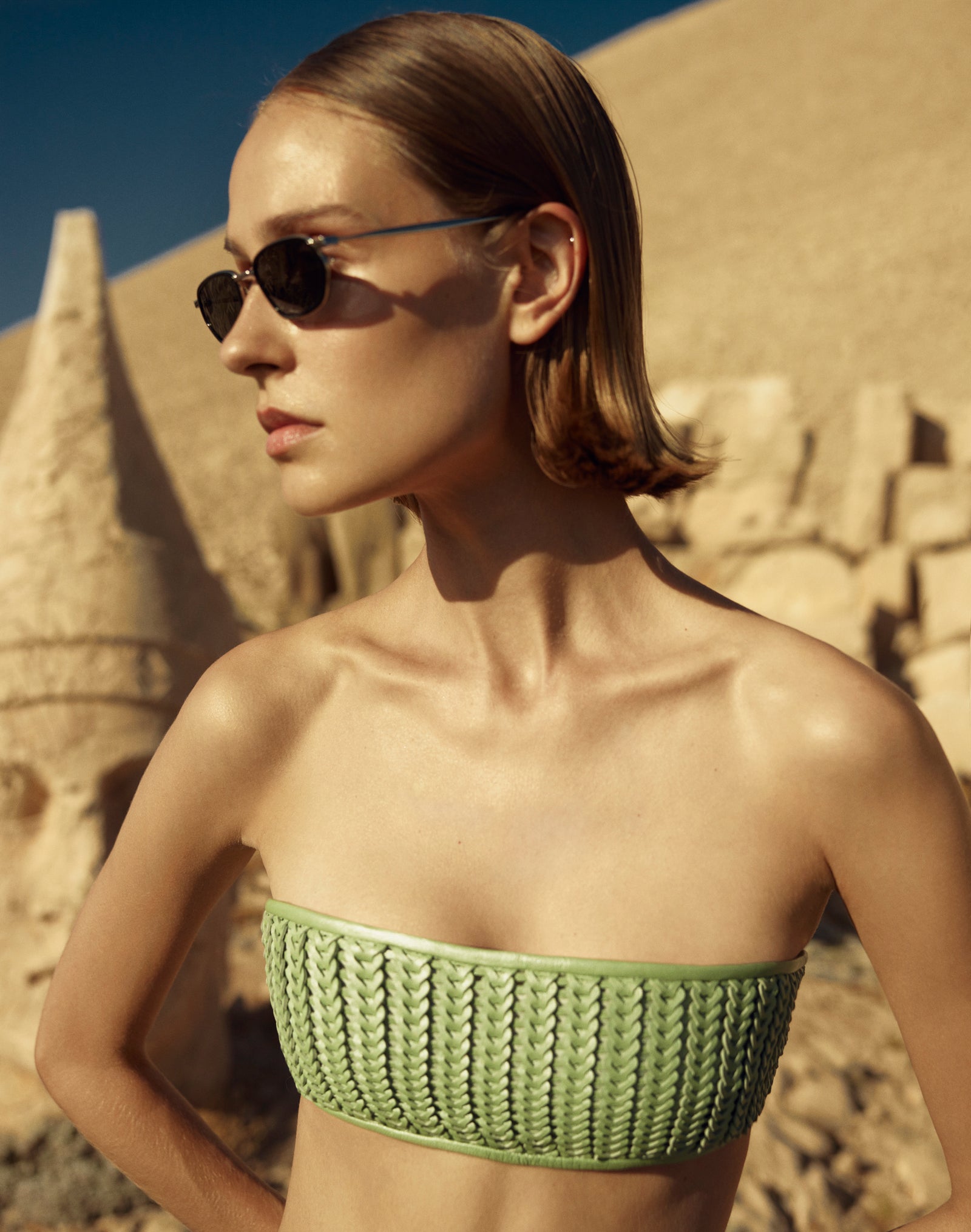 Braid Leather Bustier