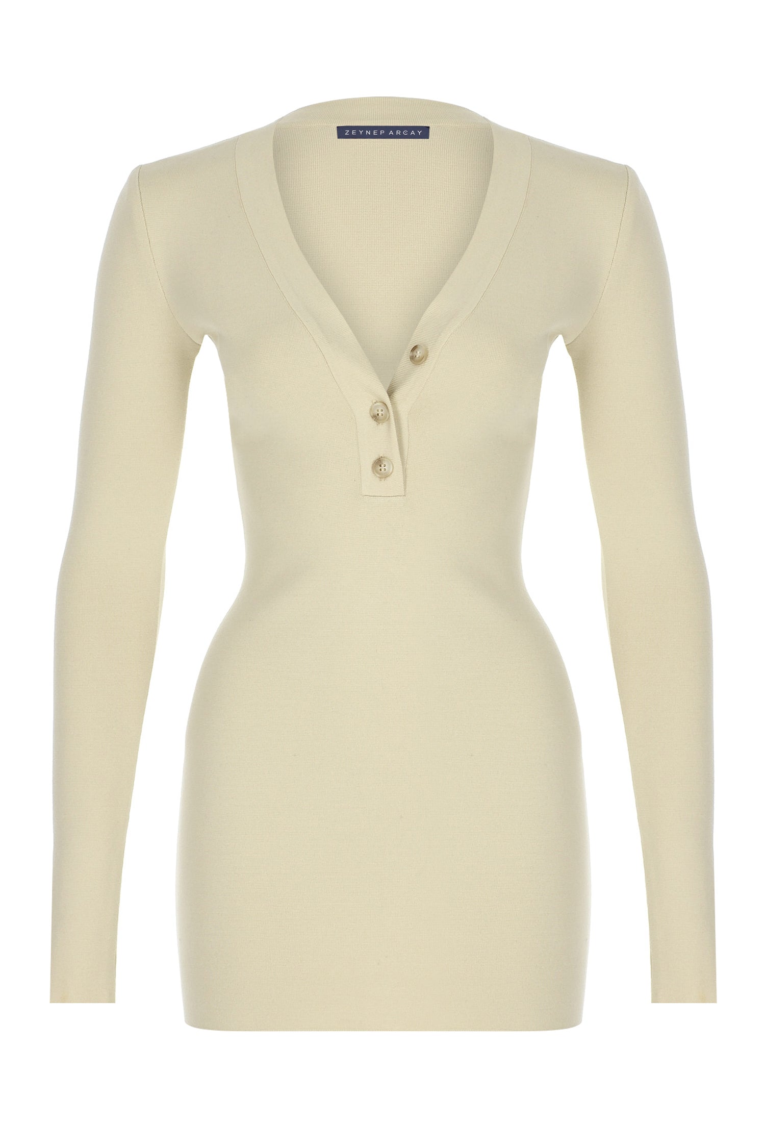 V Neck Mini Knit Dress
