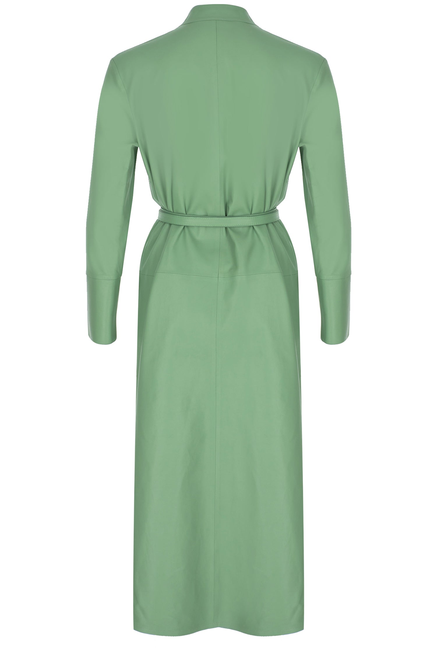 Leather Kimono Dress with Belt