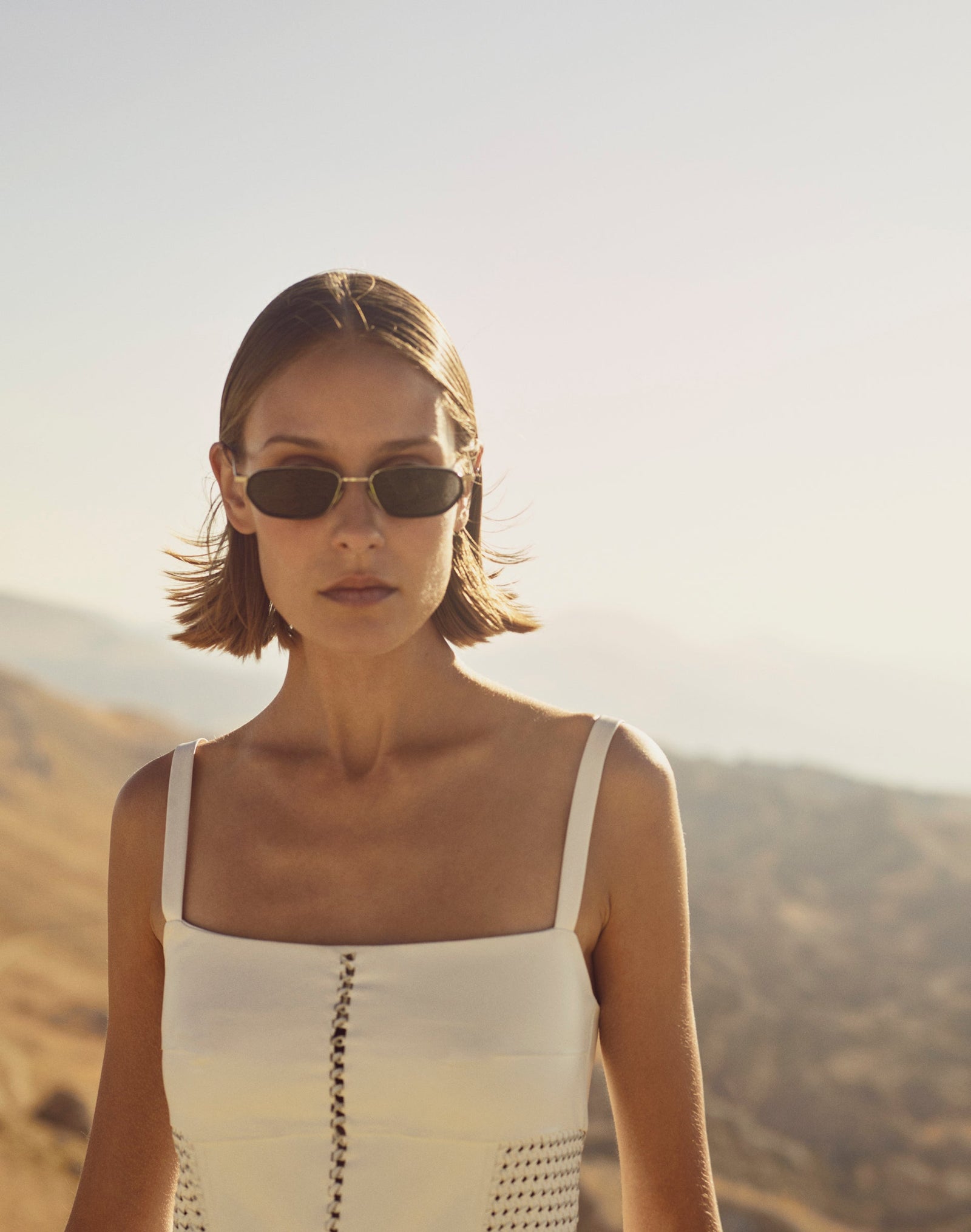 Braid Leather Mini Dress