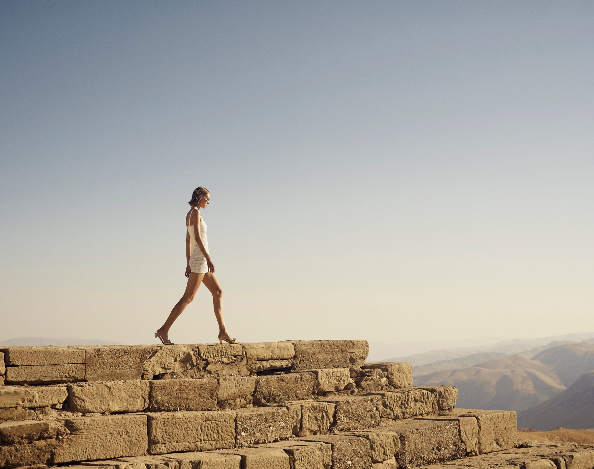 Braid Leather Mini Dress