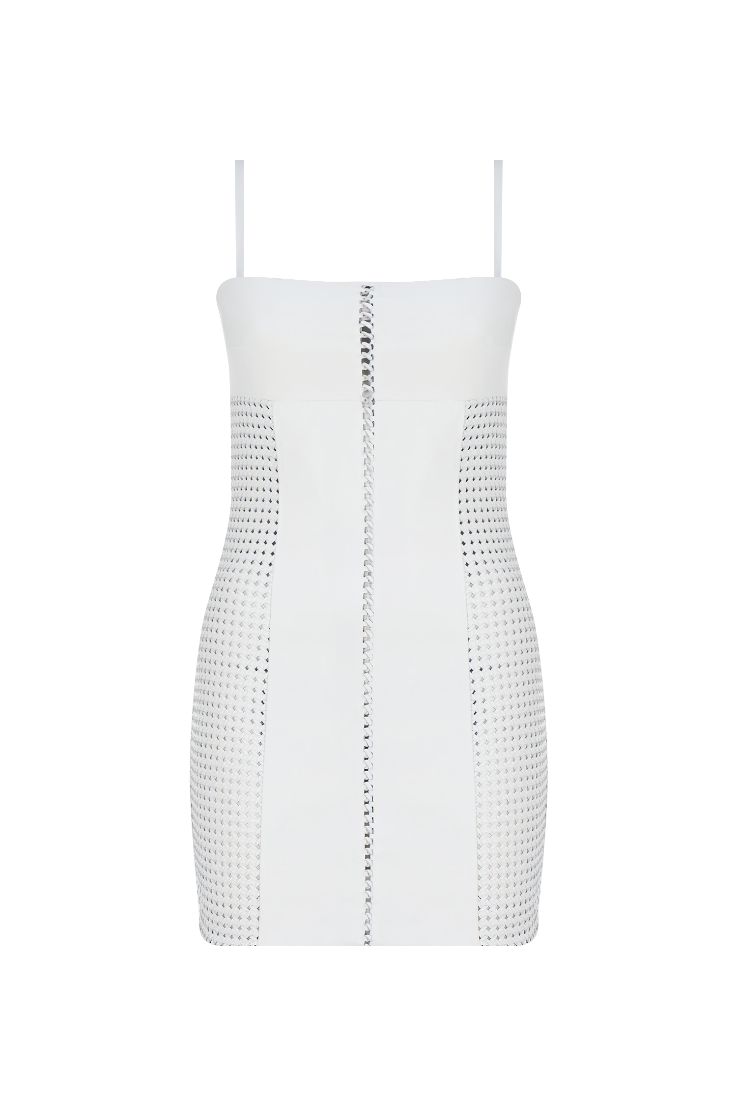 Braid Leather Mini Dress