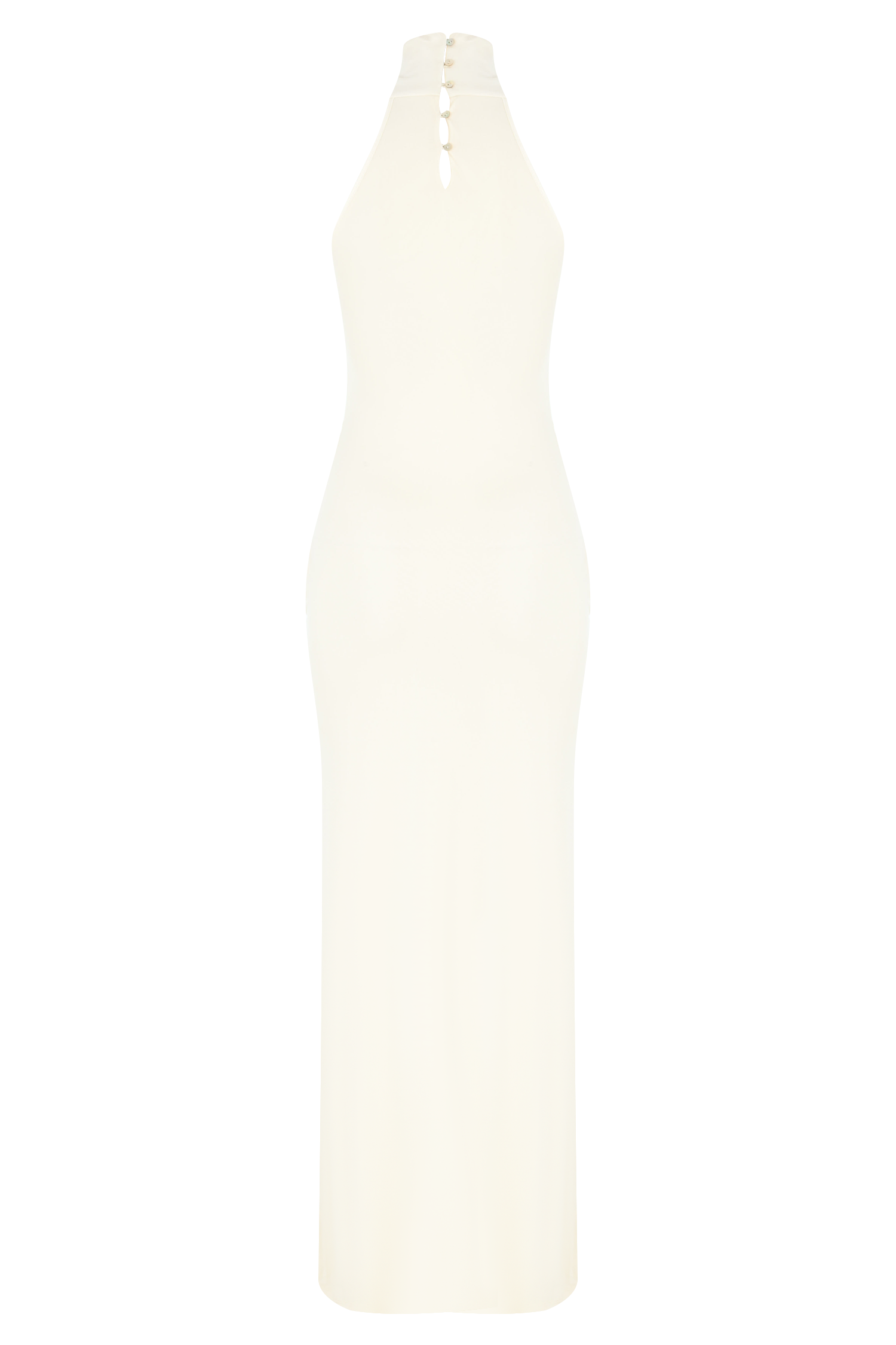 Halterneck Leaf Cutout Maxi Jersey Dress