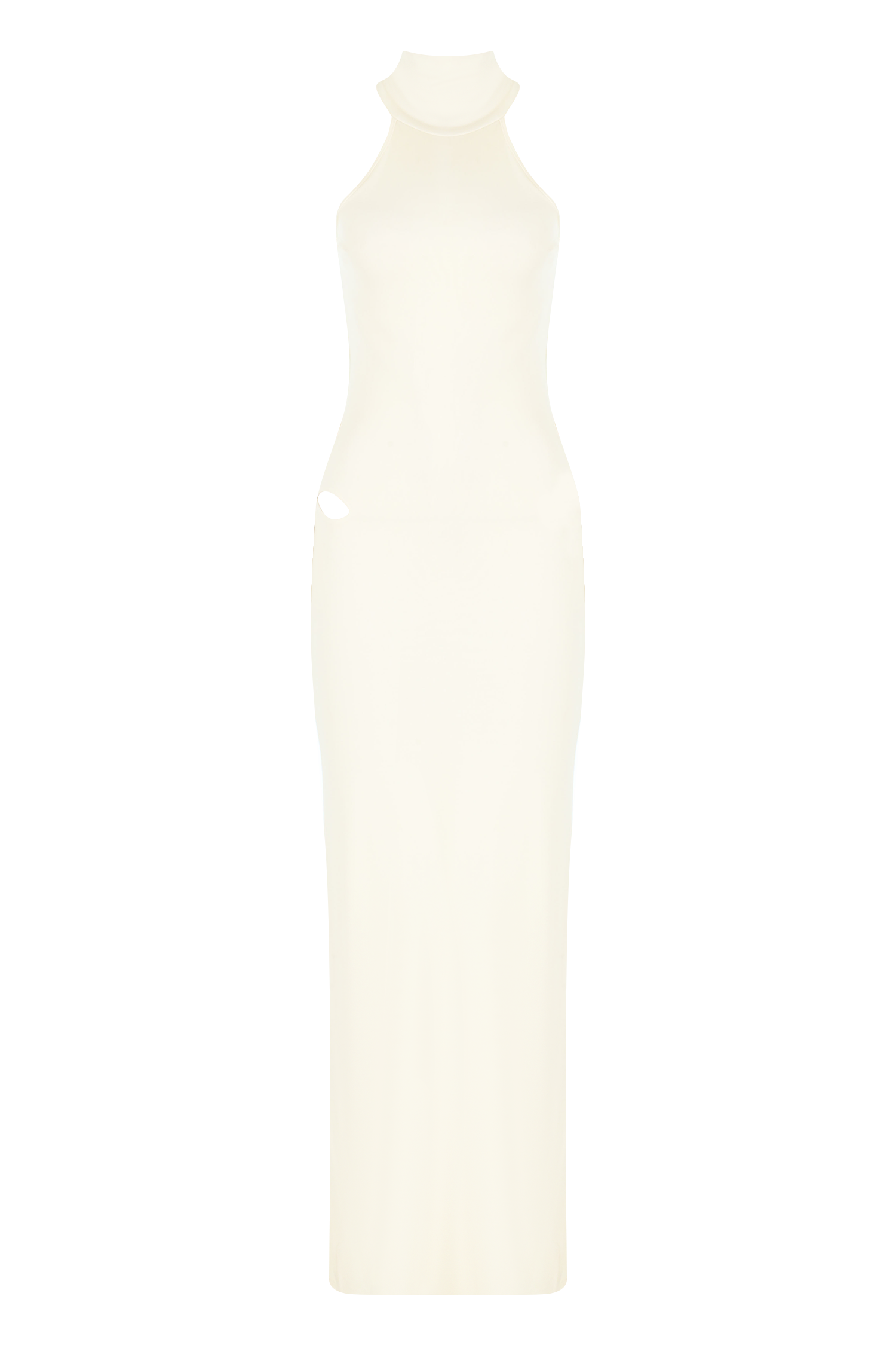 Halterneck Leaf Cutout Maxi Jersey Dress