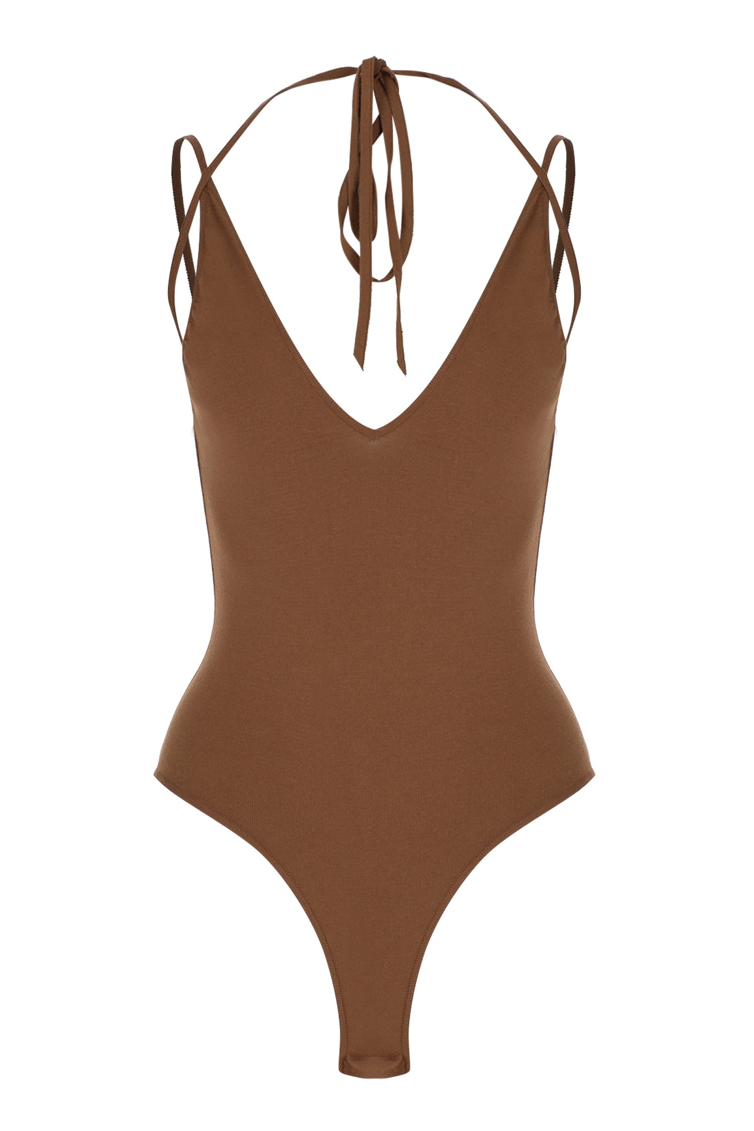 Triangle Neck Knit Bodysuit