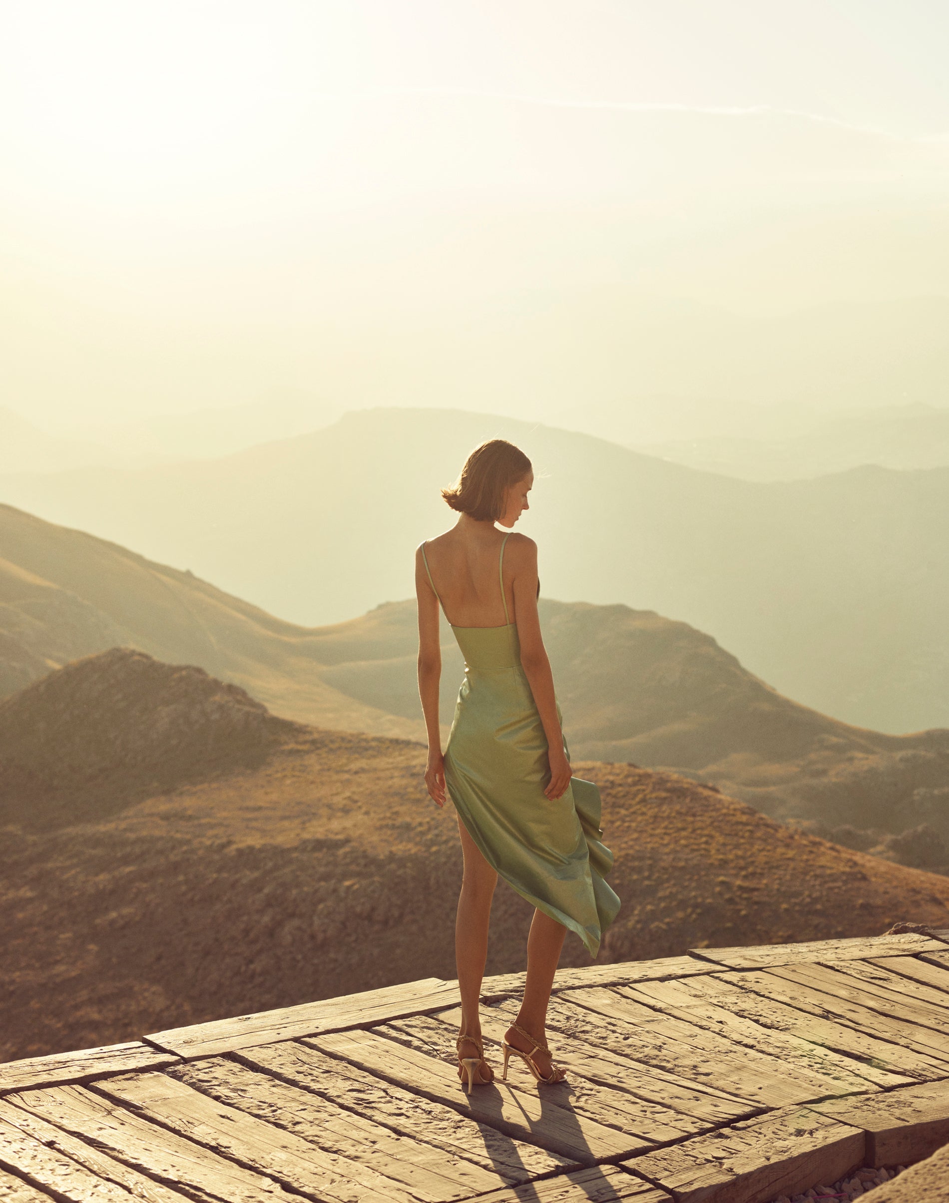 Flare Midi Leather Dress
