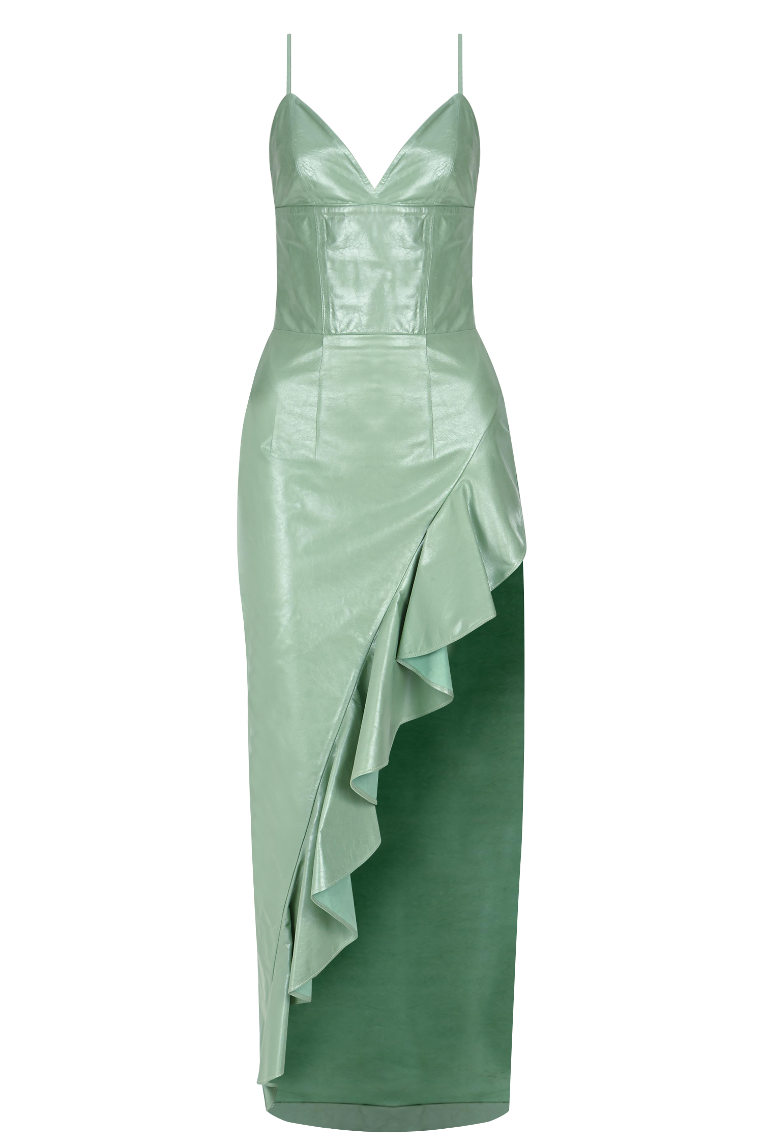 Flare Midi Leather Dress