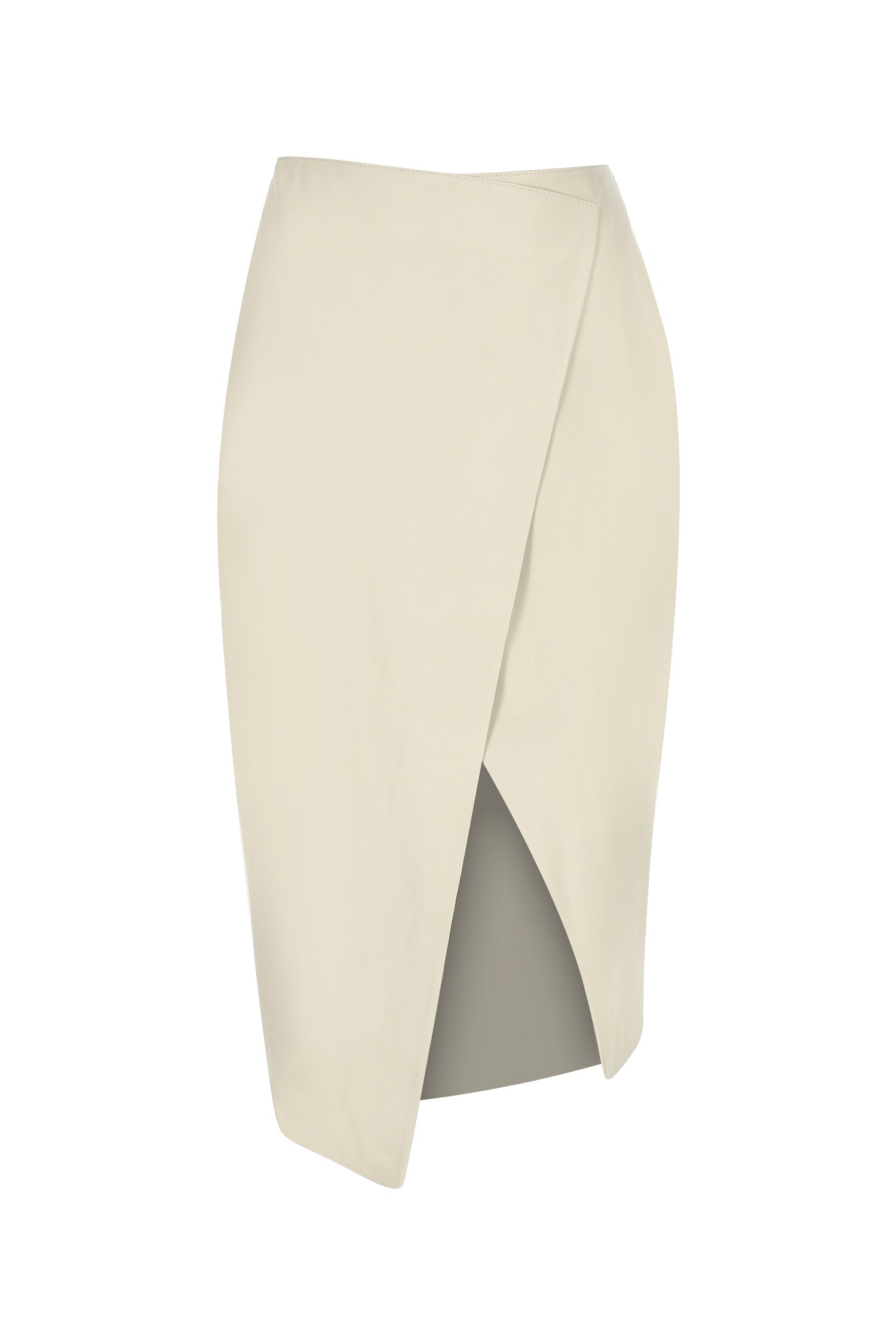 Wrap Midi Leather Skirt