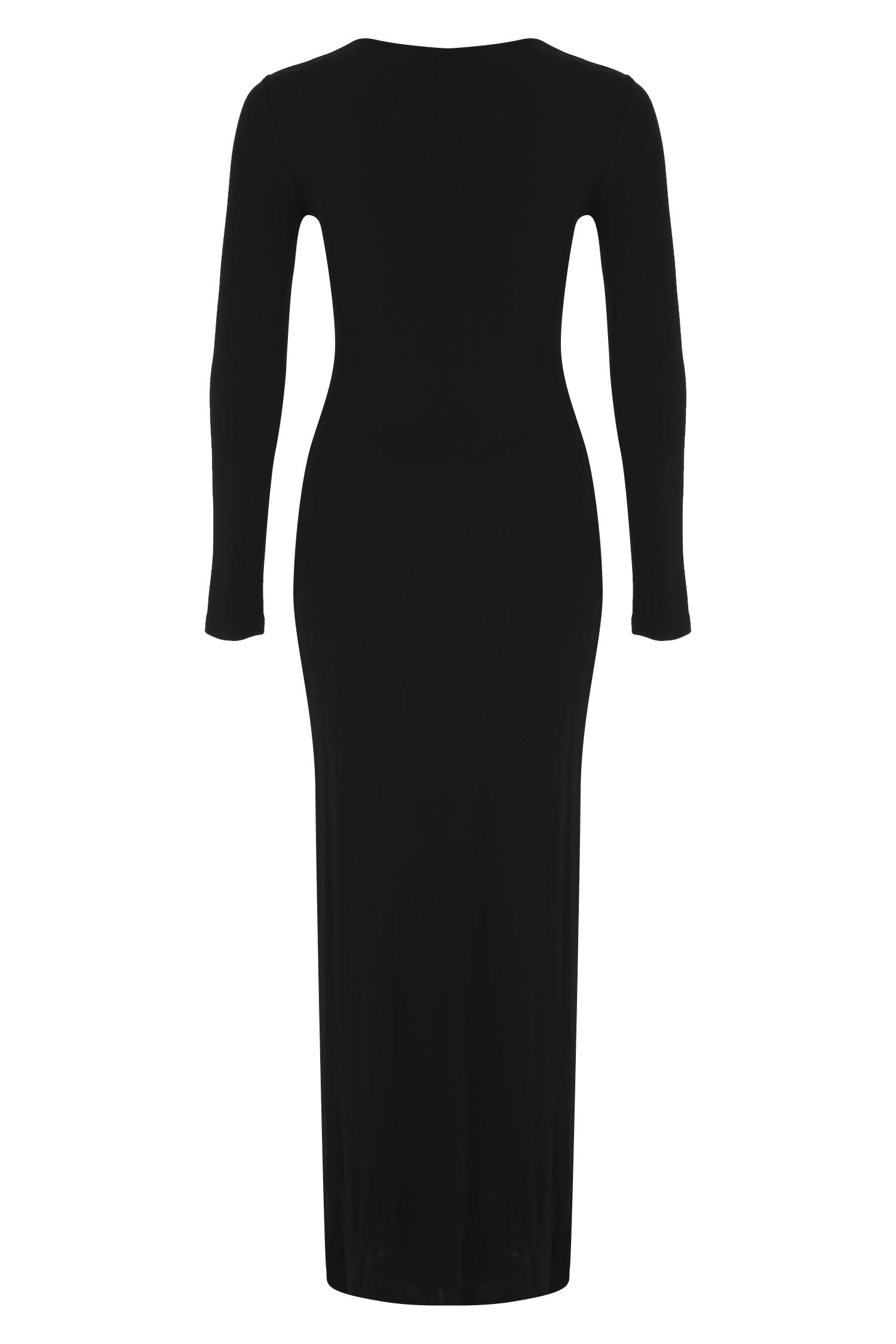 Leaf Cutout Maxi Jersey Dress