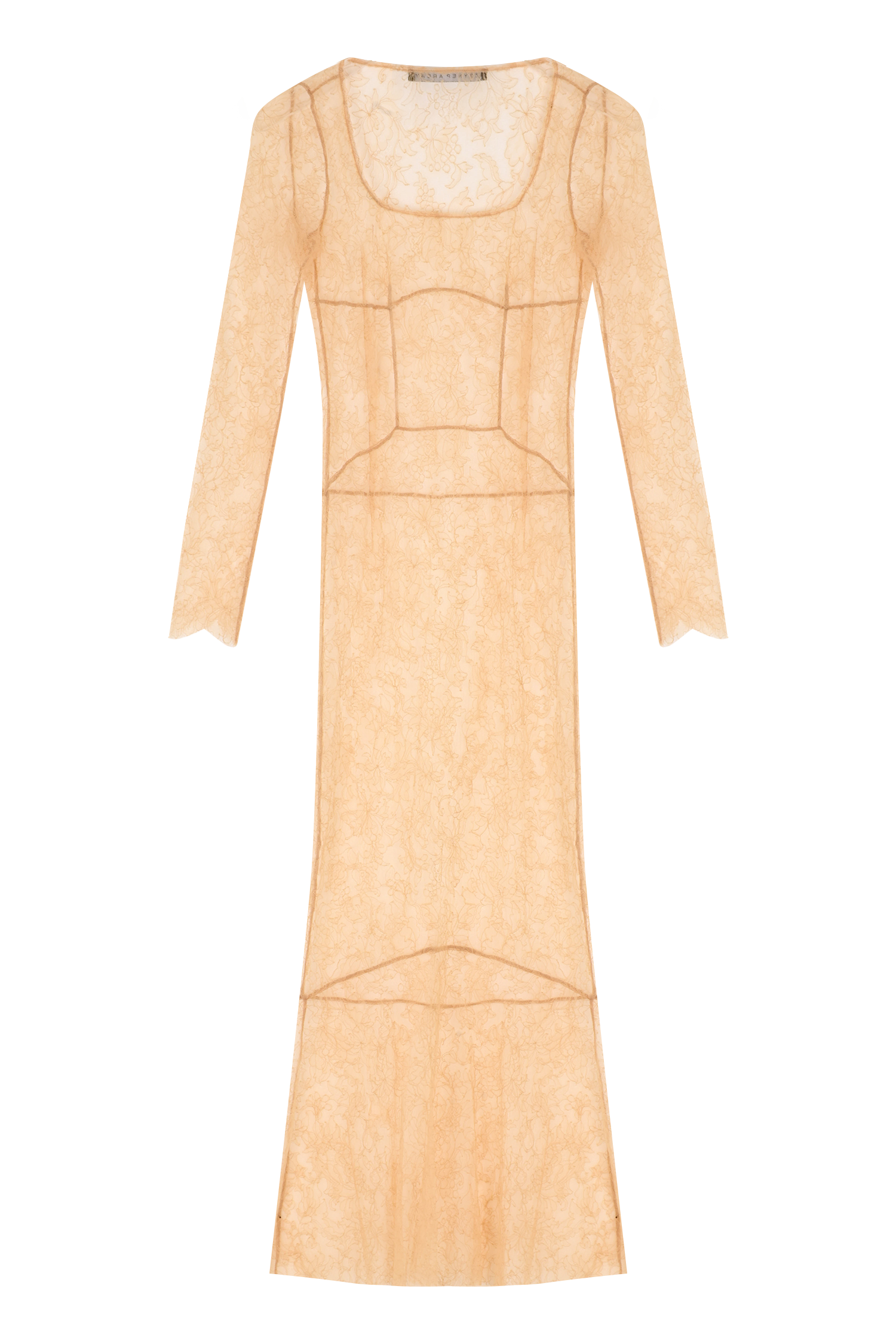 Square Neck Lace Maxi Dress