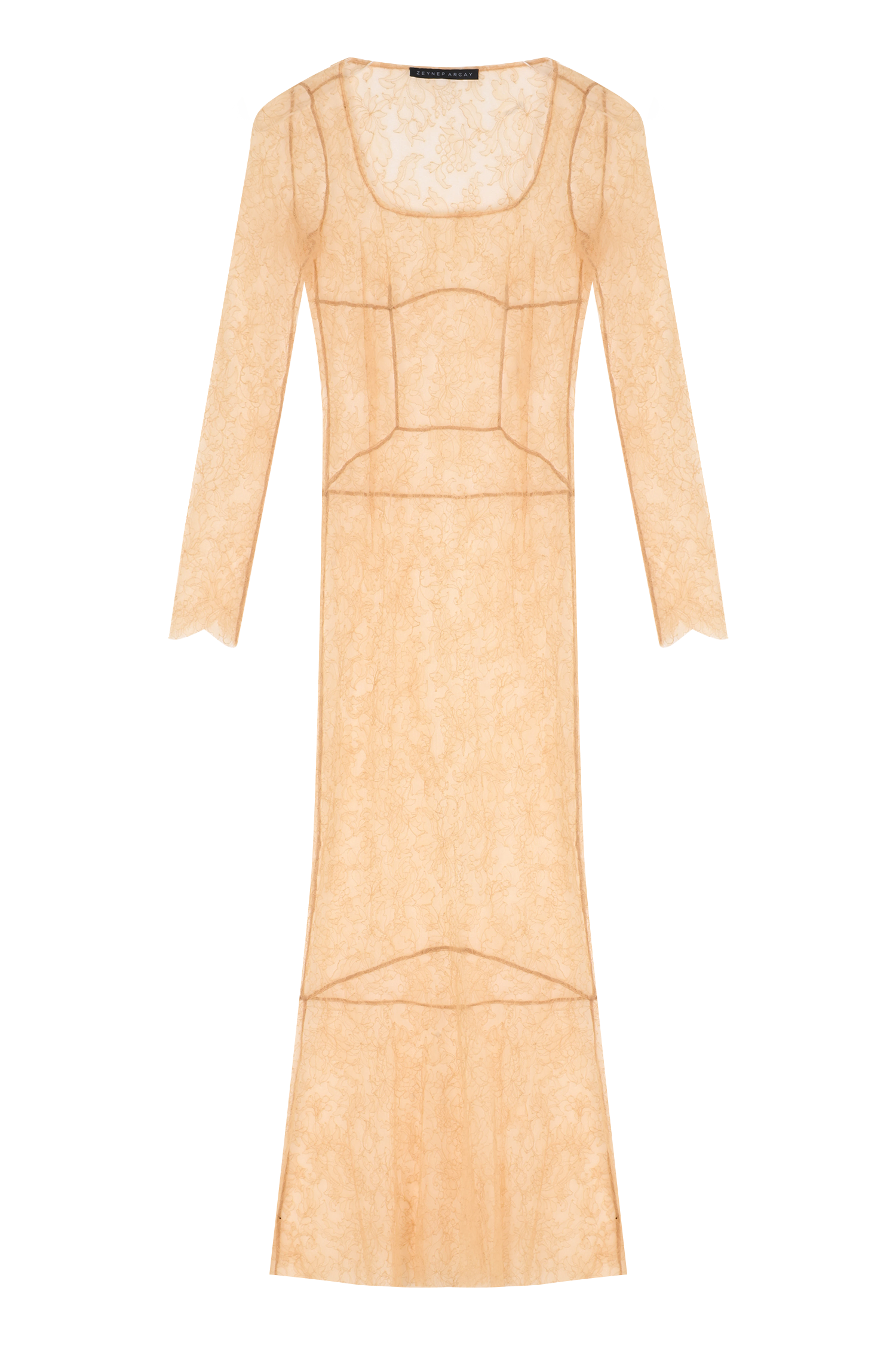 Square Neck Lace Maxi Dress