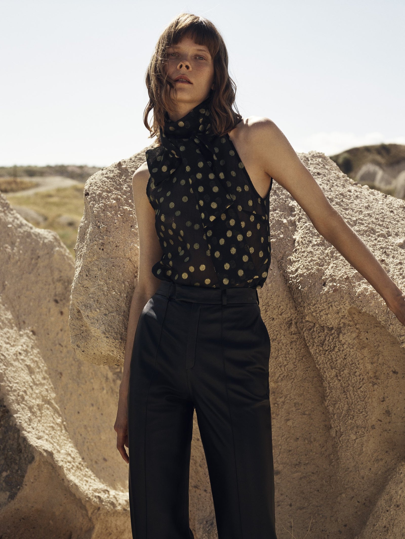 Polka Dot Halter Mini Top