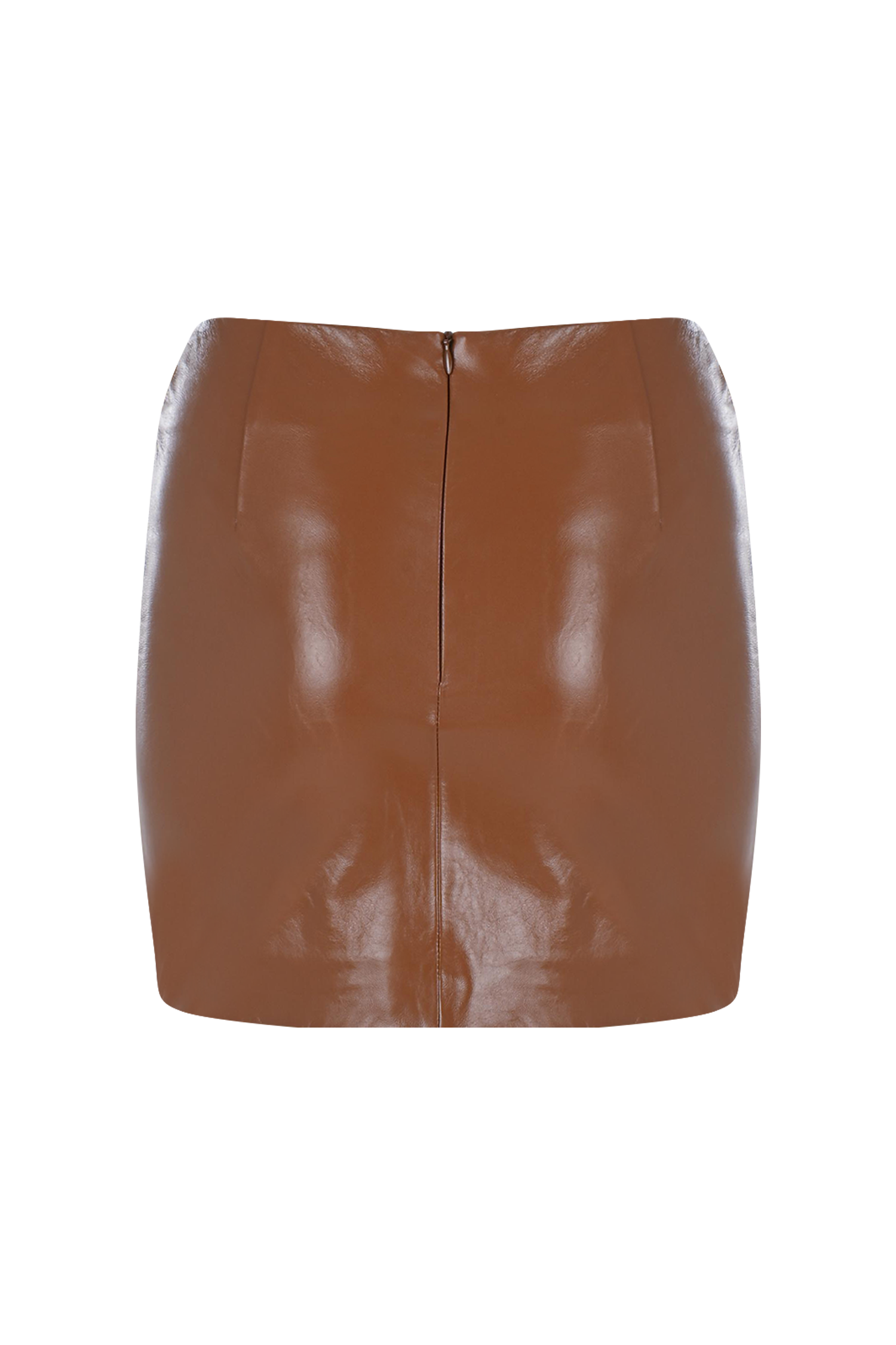 V Braid Mini leather Skirt