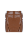 V Braid Mini leather Skirt