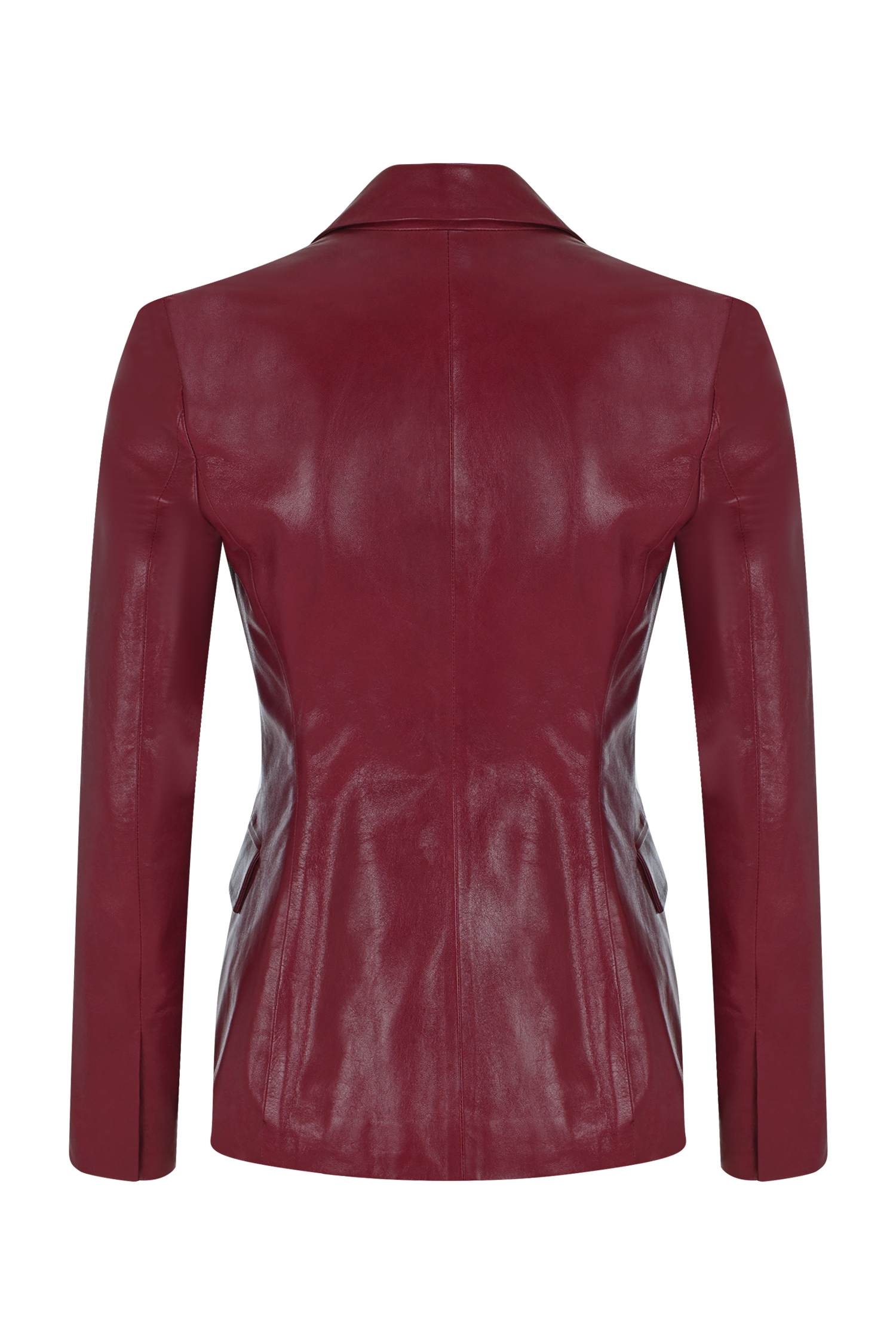 Fitted Leather Wrap Blazer