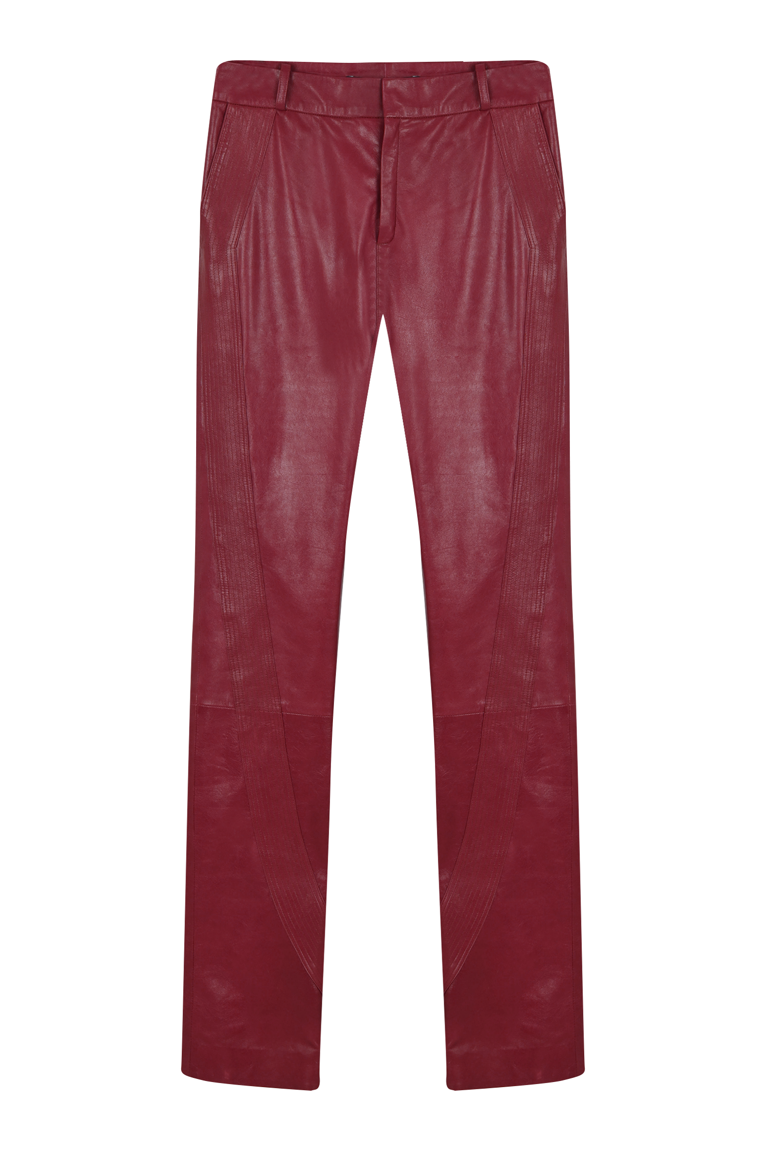 Stiched Cigarette Leather Pants