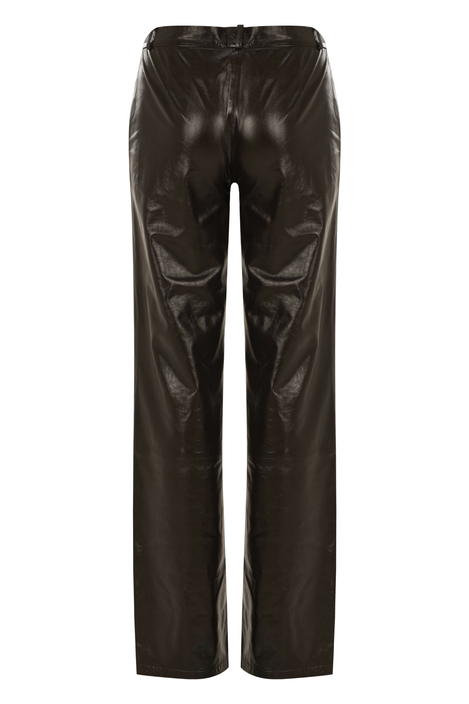 Low waist Cigarette Leather Pants