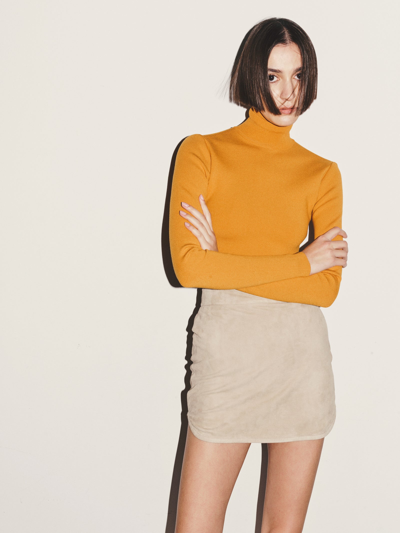 Turtleneck Knit Crop Top