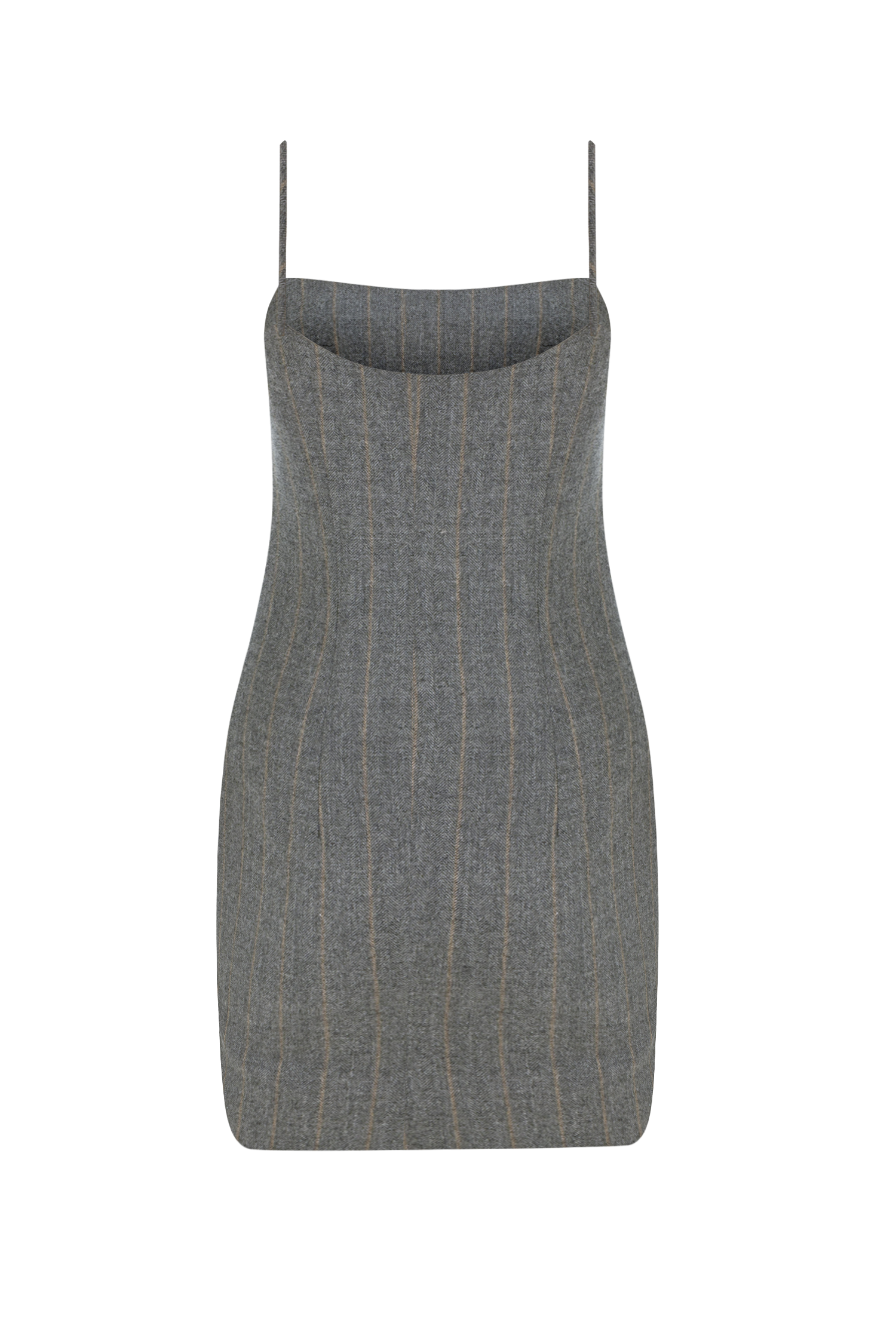 Mini Wool Dress with Lace Detail