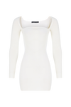 Curve Neck Knit Mini Dress