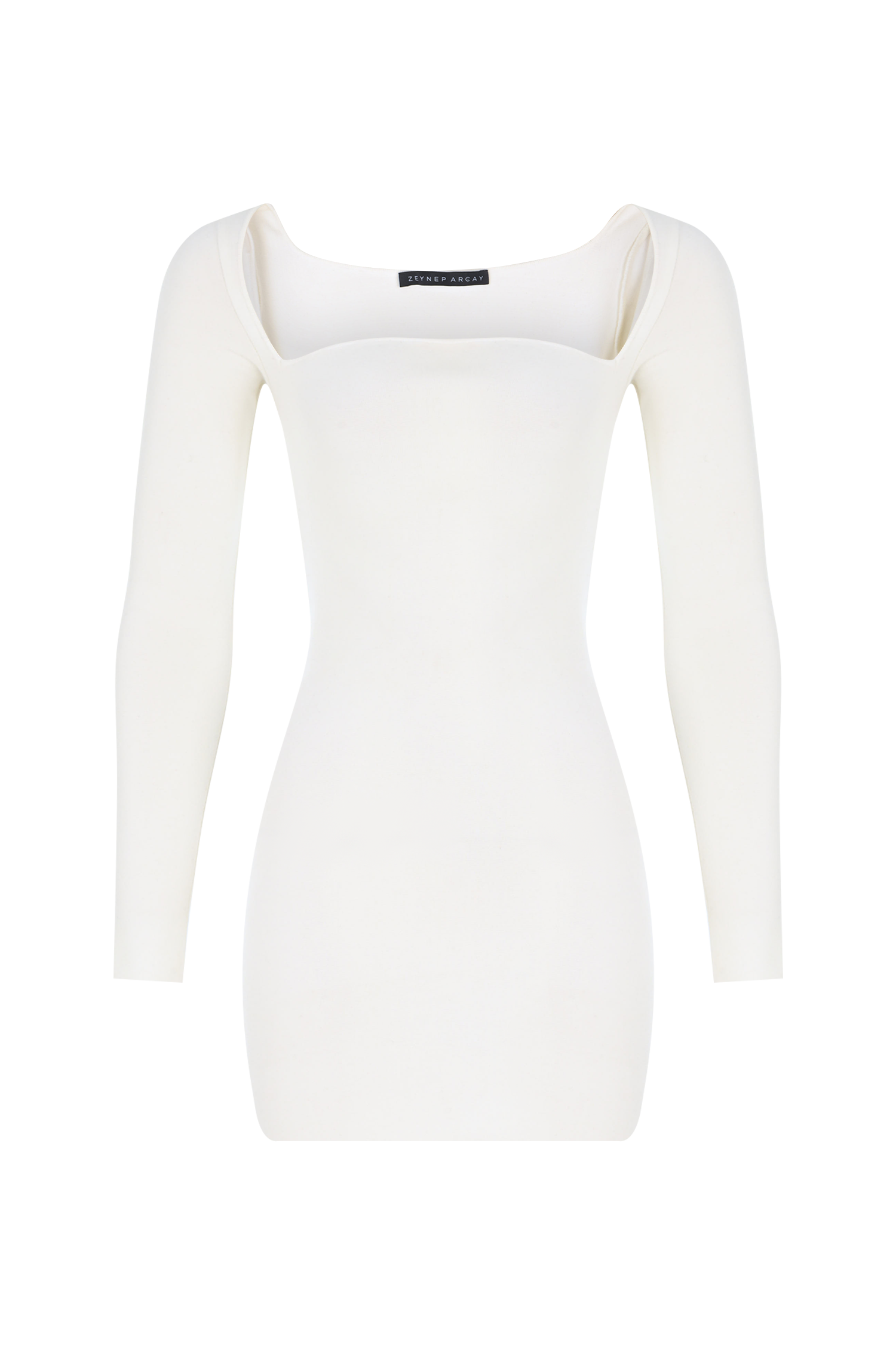 Curve Neck Knit Mini Dress