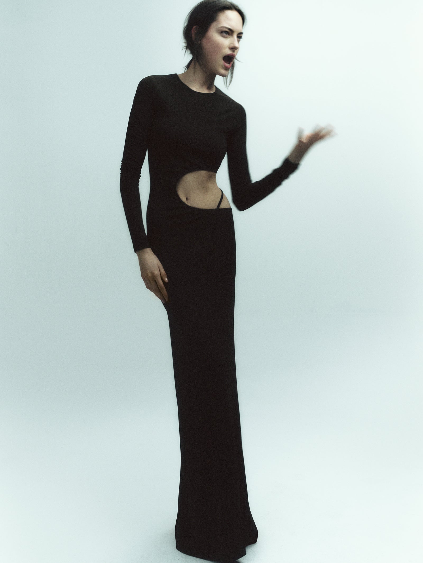 Belly Cutout Jersey Maxi Dress